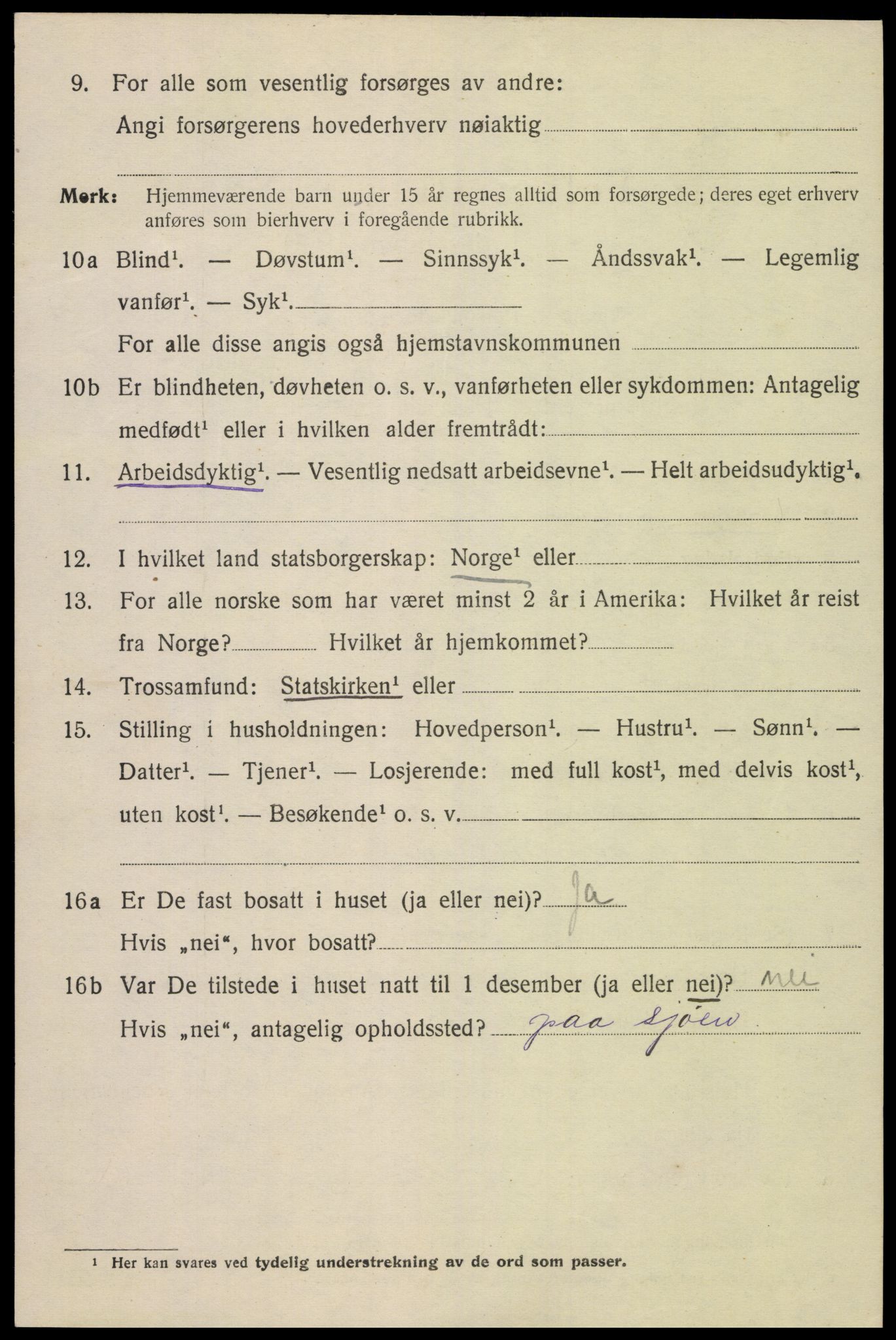 SAK, 1920 census for Mandal, 1920, p. 5866