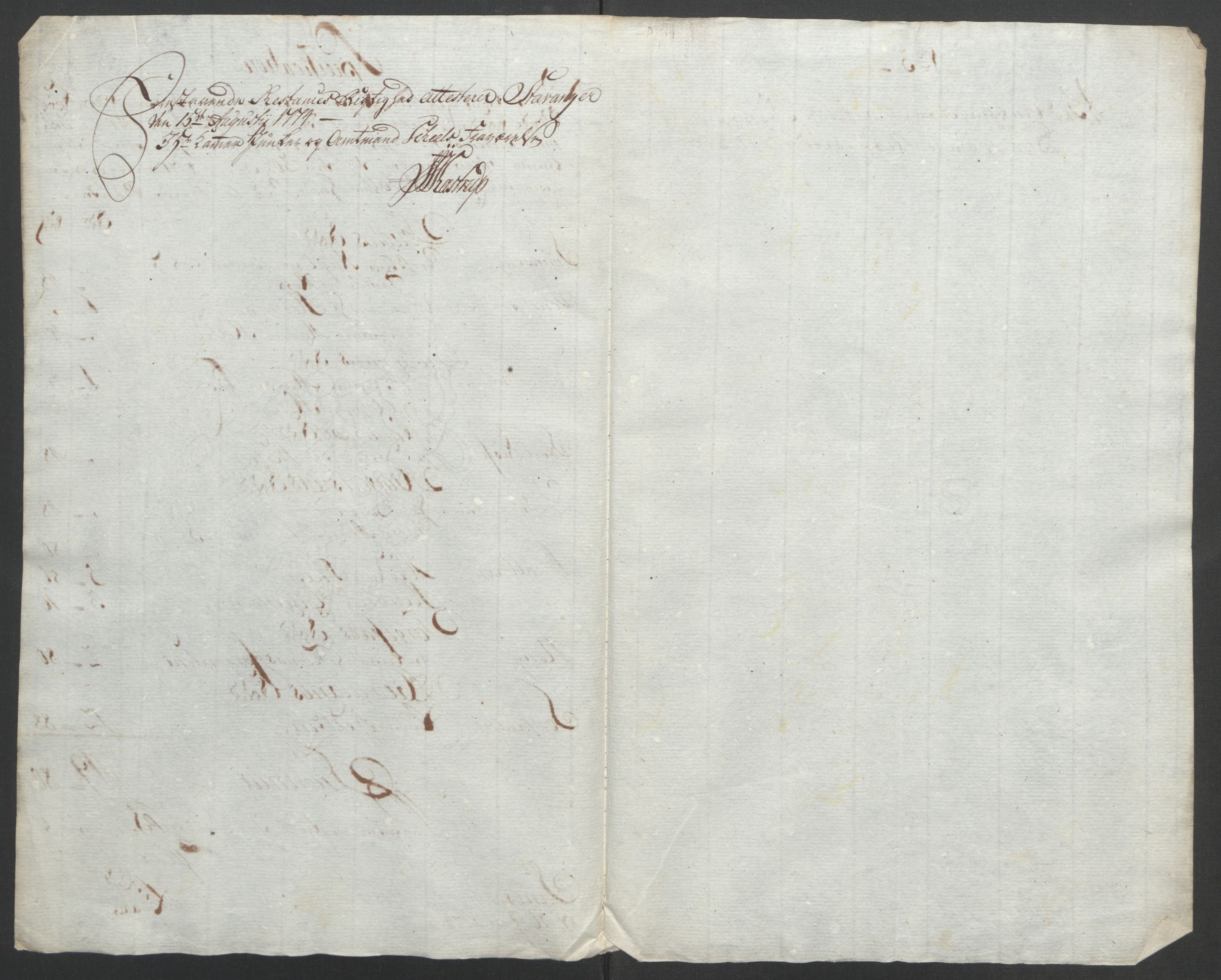 Rentekammeret inntil 1814, Reviderte regnskaper, Fogderegnskap, RA/EA-4092/R47/L2972: Ekstraskatten Ryfylke, 1762-1780, p. 419