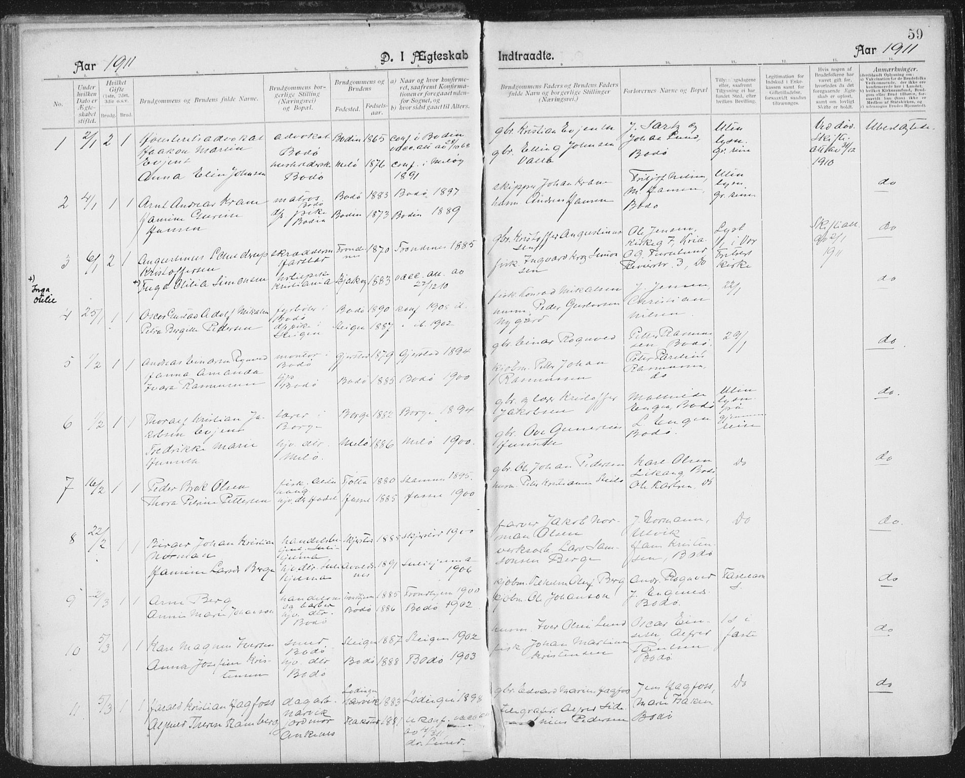 Ministerialprotokoller, klokkerbøker og fødselsregistre - Nordland, SAT/A-1459/801/L0012: Parish register (official) no. 801A12, 1900-1916, p. 59