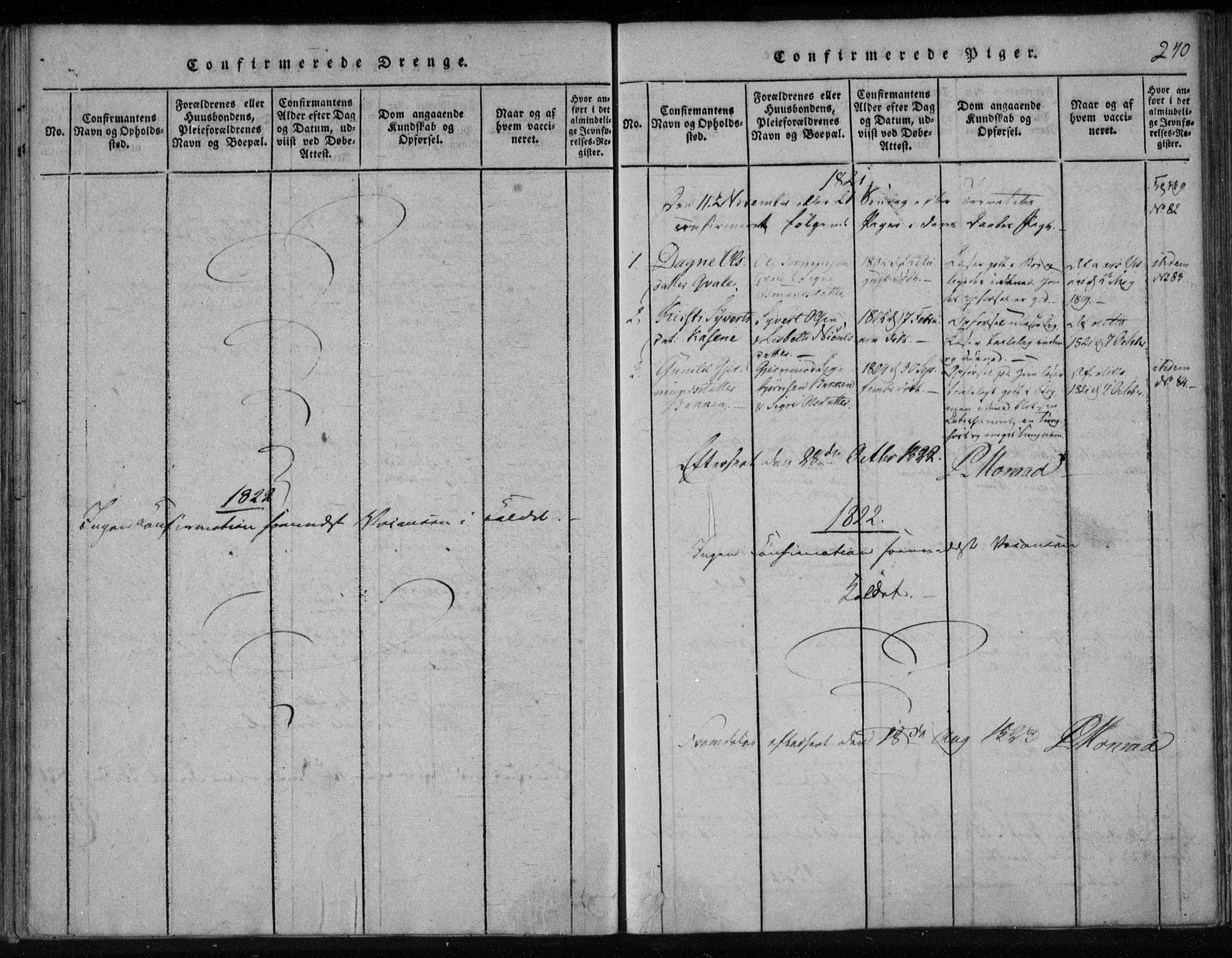 Lårdal kirkebøker, SAKO/A-284/F/Fa/L0005: Parish register (official) no. I 5, 1815-1860, p. 240