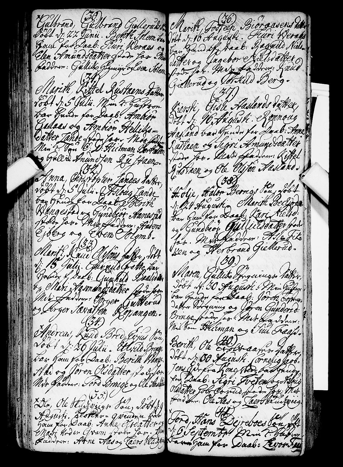 Flesberg kirkebøker, AV/SAKO-A-18/F/Fa/L0002: Parish register (official) no. I 2, 1726-1747