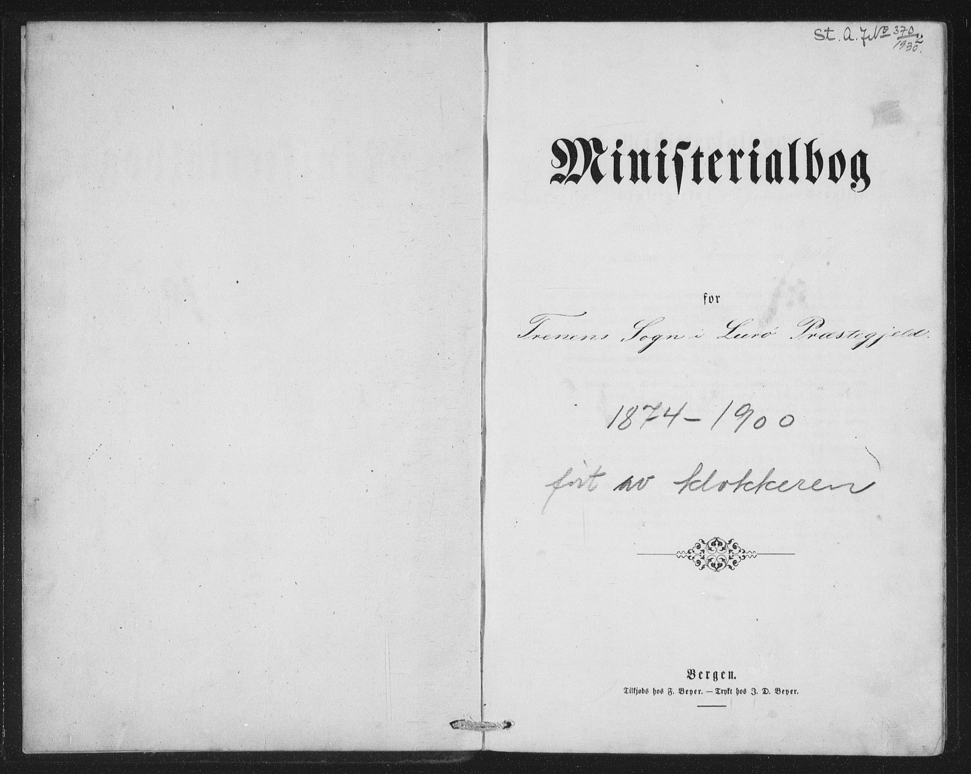 Ministerialprotokoller, klokkerbøker og fødselsregistre - Nordland, AV/SAT-A-1459/840/L0582: Parish register (copy) no. 840C02, 1874-1900