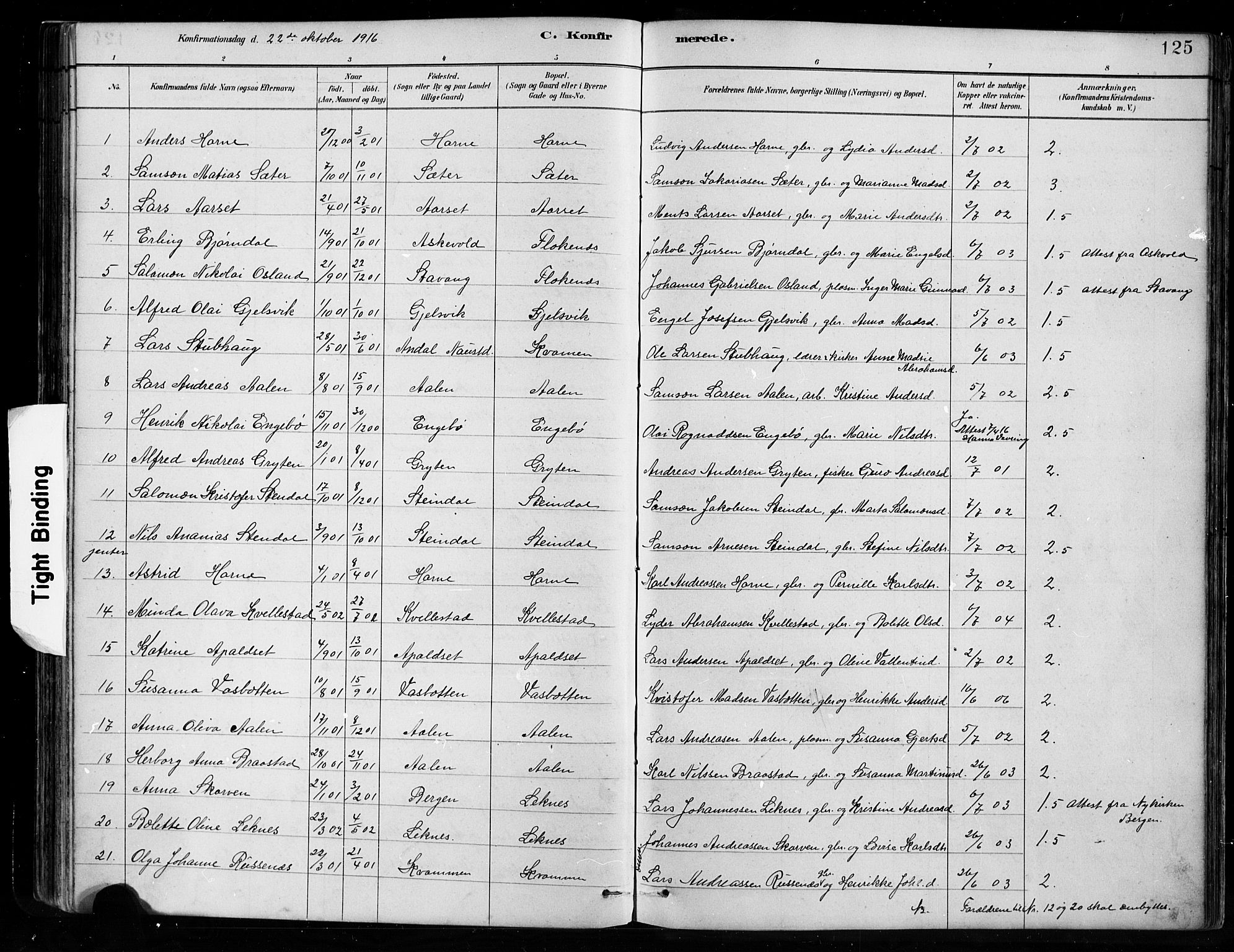 Førde sokneprestembete, SAB/A-79901/H/Hab/Habe/L0001: Parish register (copy) no. E 1, 1881-1920, p. 125