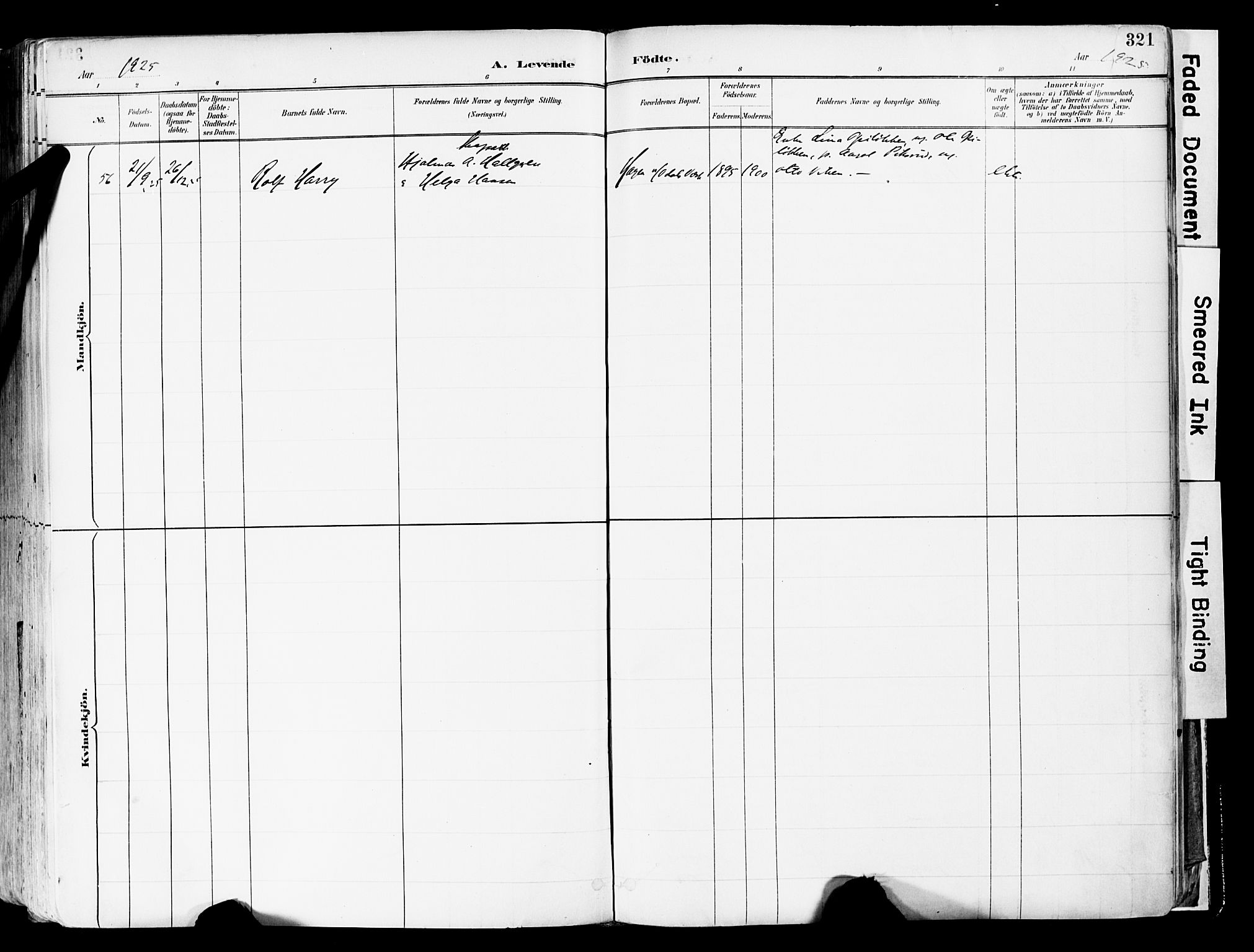 Sør-Odal prestekontor, SAH/PREST-030/H/Ha/Haa/L0006: Parish register (official) no. 6, 1886-1931, p. 321