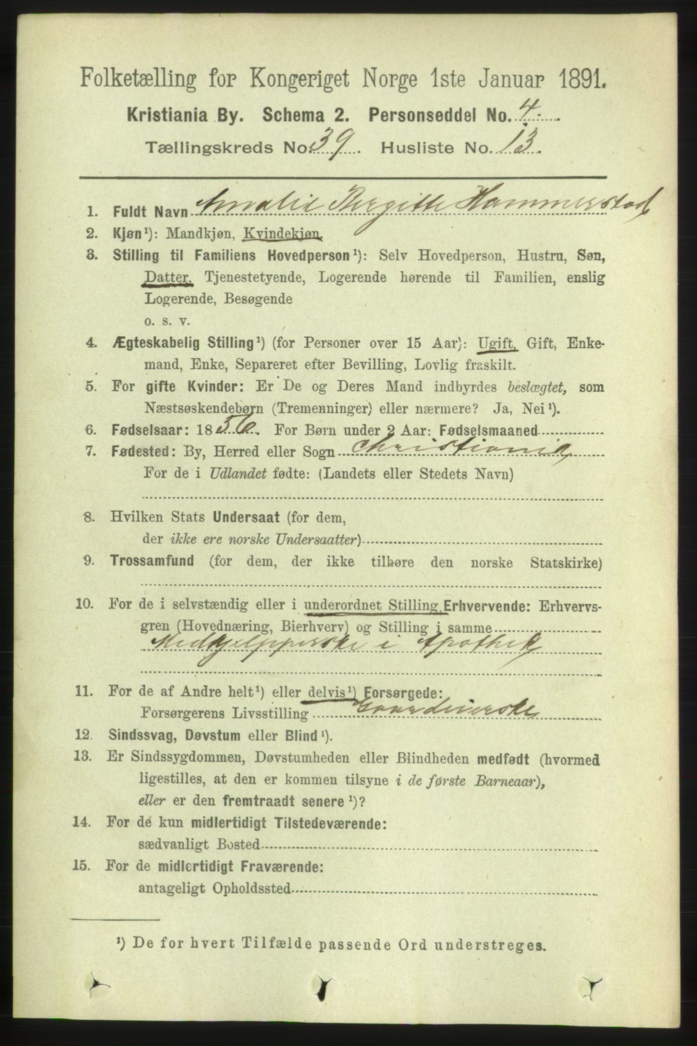 RA, 1891 census for 0301 Kristiania, 1891, p. 22252