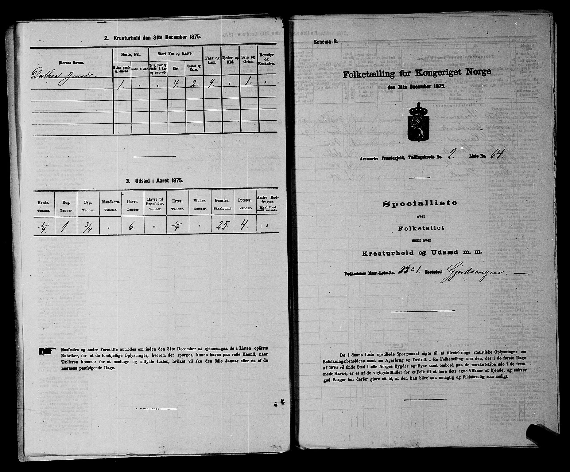 RA, 1875 census for 0118P Aremark, 1875, p. 359