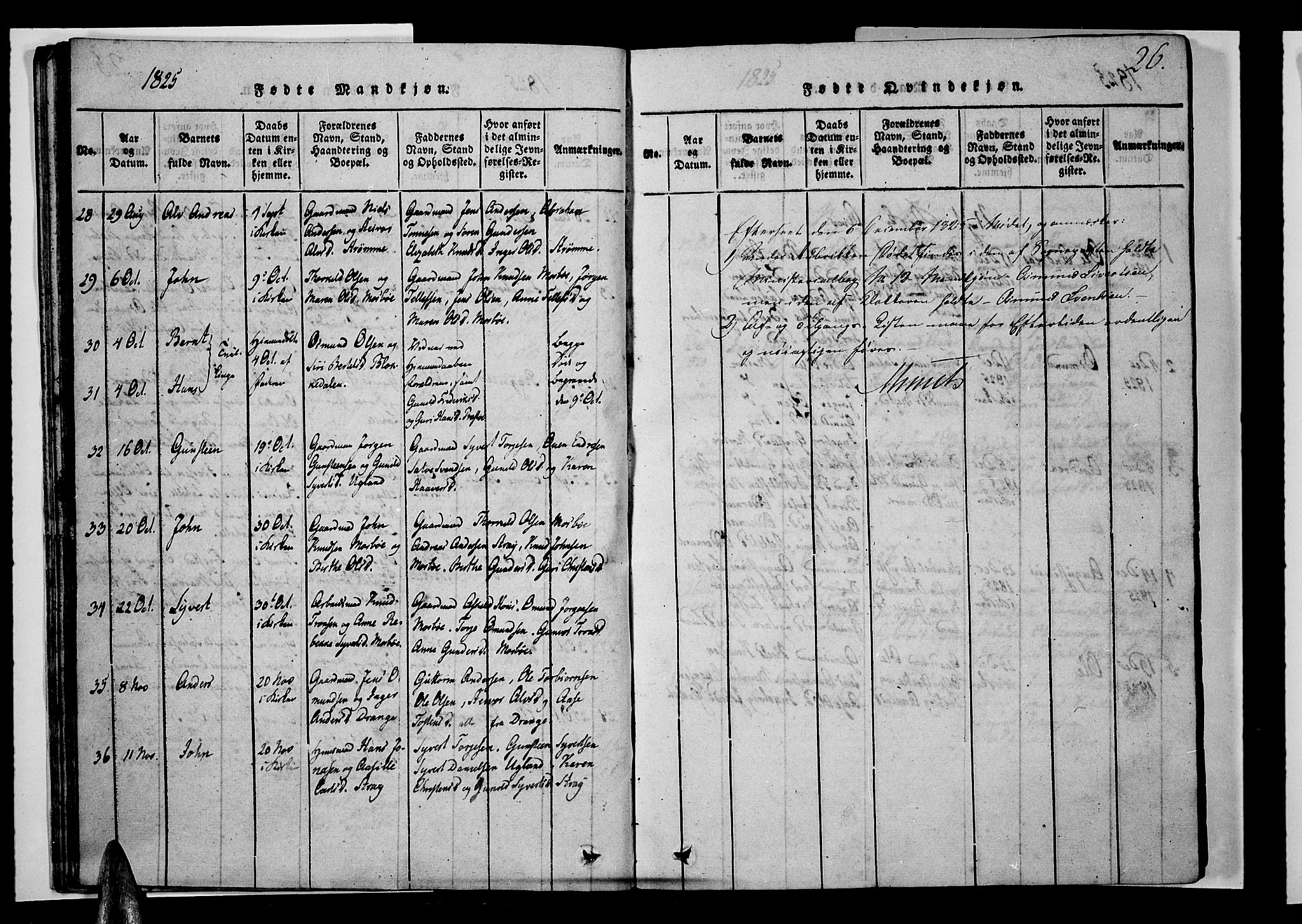 Oddernes sokneprestkontor, AV/SAK-1111-0033/F/Fb/Fba/L0003: Parish register (copy) no. B 3, 1820-1838, p. 26