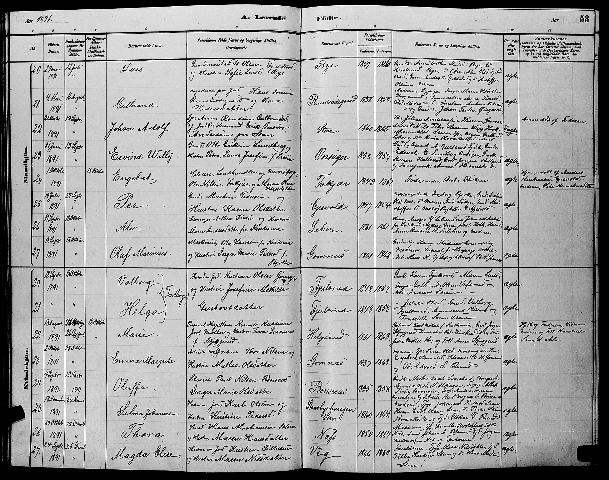 Hole kirkebøker, AV/SAKO-A-228/G/Ga/L0003: Parish register (copy) no. I 3, 1879-1904, p. 53