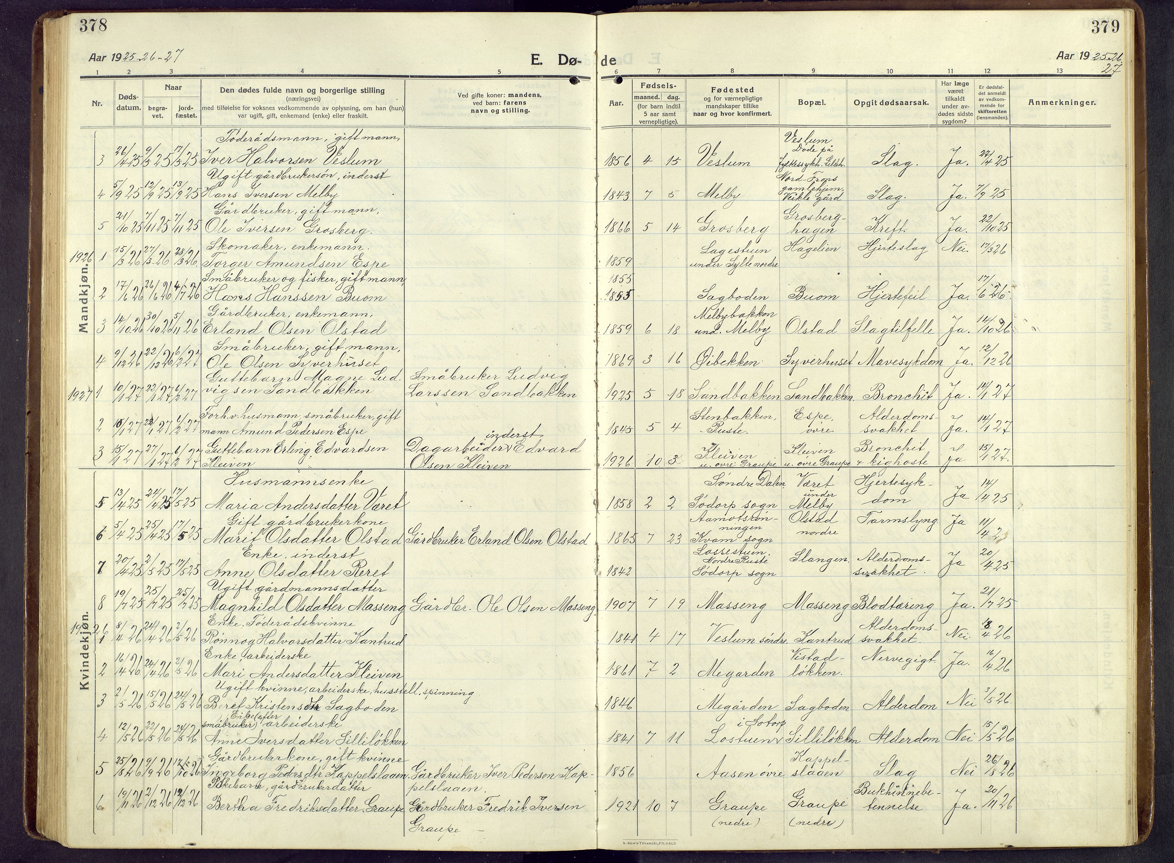 Nord-Fron prestekontor, SAH/PREST-080/H/Ha/Hab/L0009: Parish register (copy) no. 9, 1915-1958, p. 378-379