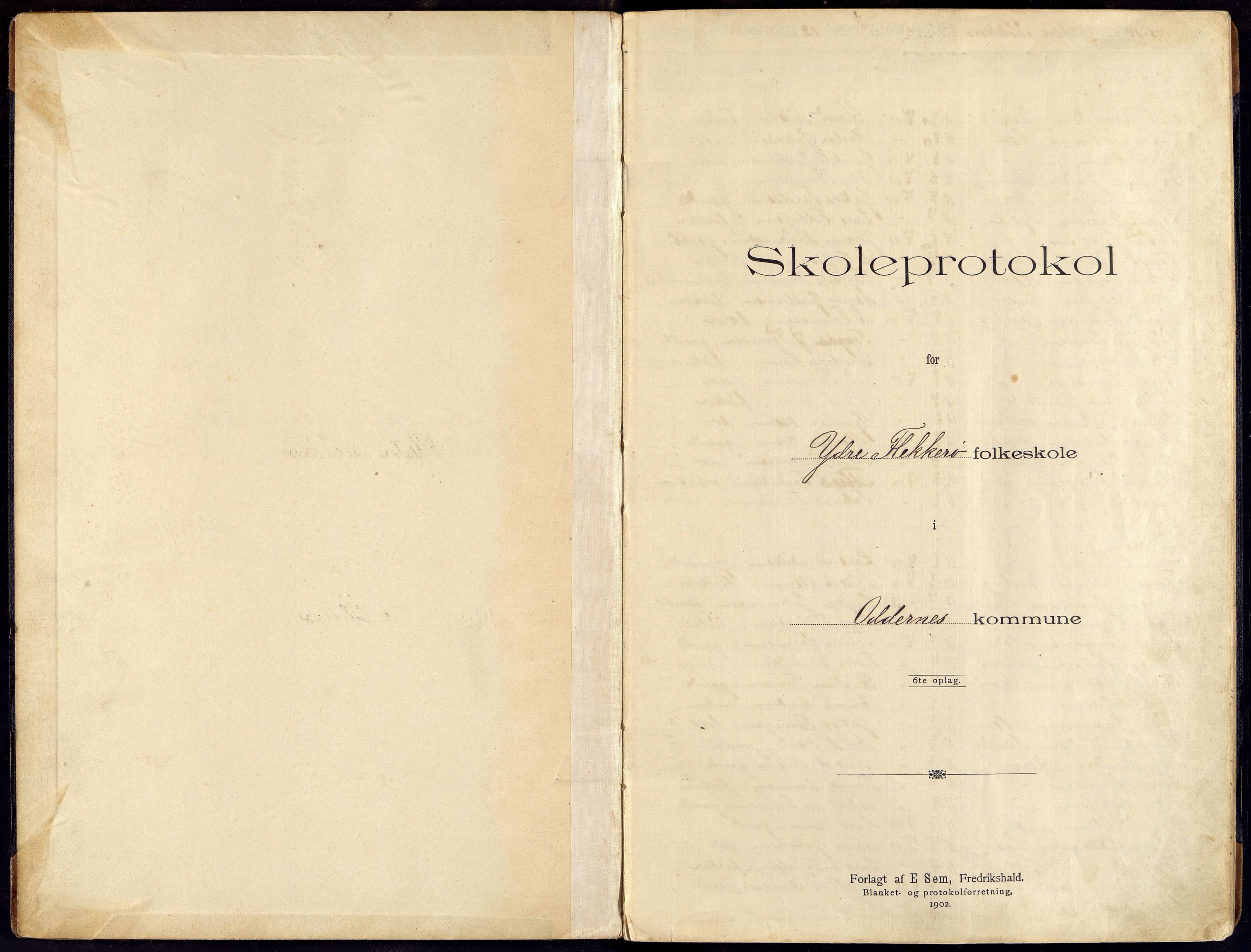 Oddernes kommune - Ytre Flekkerøy/Flekkerøy skolekrets, ARKSOR/1001OD553/H/L0006: Skoleprotokoll, 1903-1910