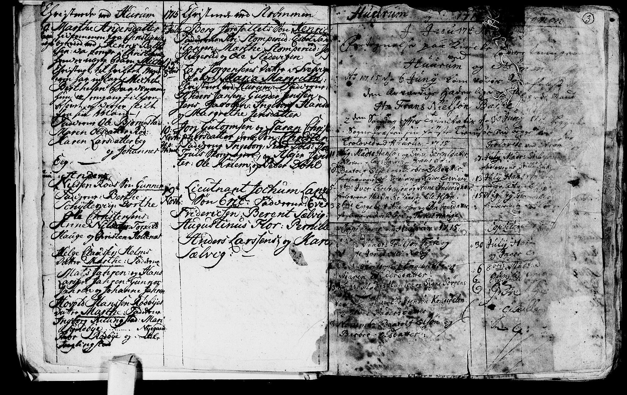 Hurum kirkebøker, AV/SAKO-A-229/F/Fa/L0001: Parish register (official) no. 1, 1715-1732, p. 3