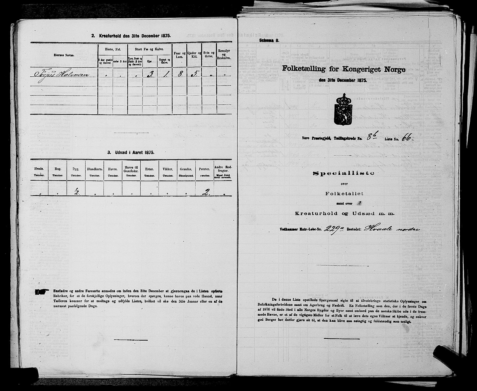 SAKO, 1875 census for 0633P Nore, 1875, p. 1005