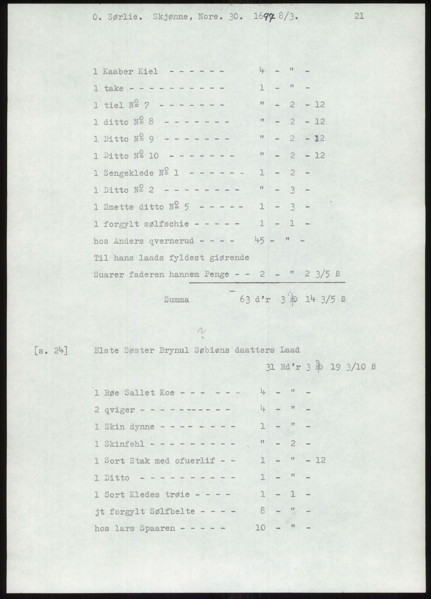 Samlinger til kildeutgivelse, Diplomavskriftsamlingen, AV/RA-EA-4053/H/Ha, p. 369