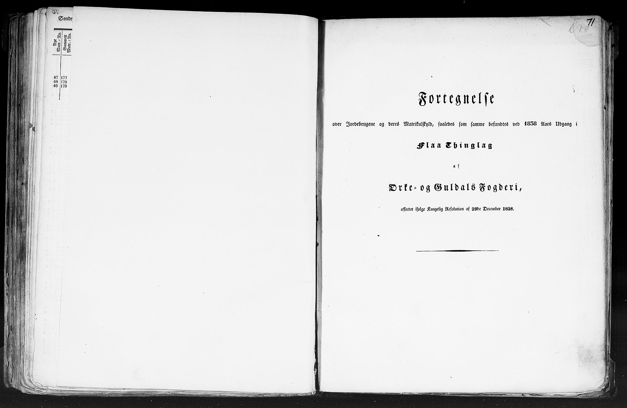 Rygh, AV/RA-PA-0034/F/Fb/L0014: Matrikkelen for 1838 - Søndre Trondhjems amt (Sør-Trøndelag fylke), 1838, p. 71a