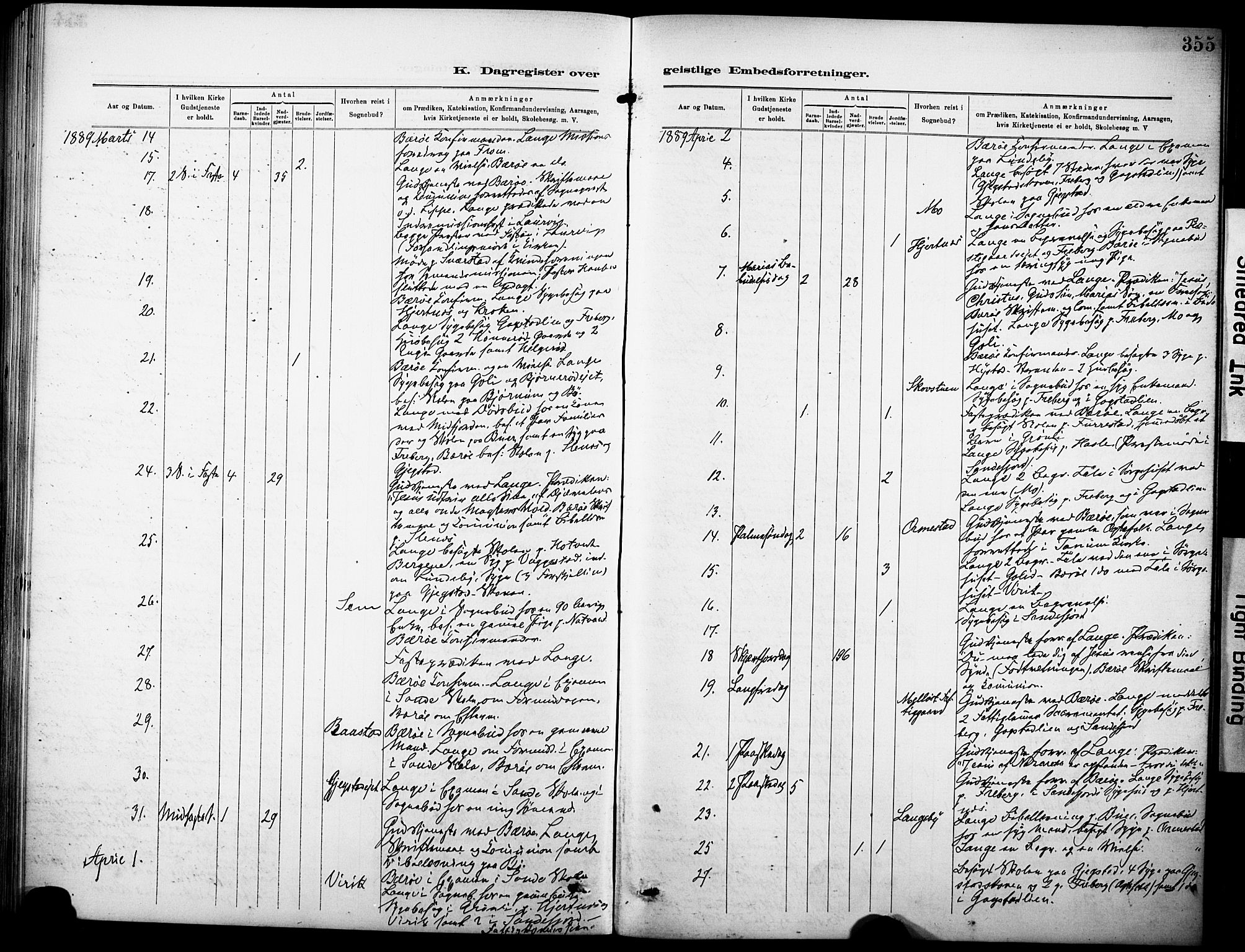 Sandar kirkebøker, AV/SAKO-A-243/F/Fa/L0013: Parish register (official) no. 13, 1883-1895, p. 355