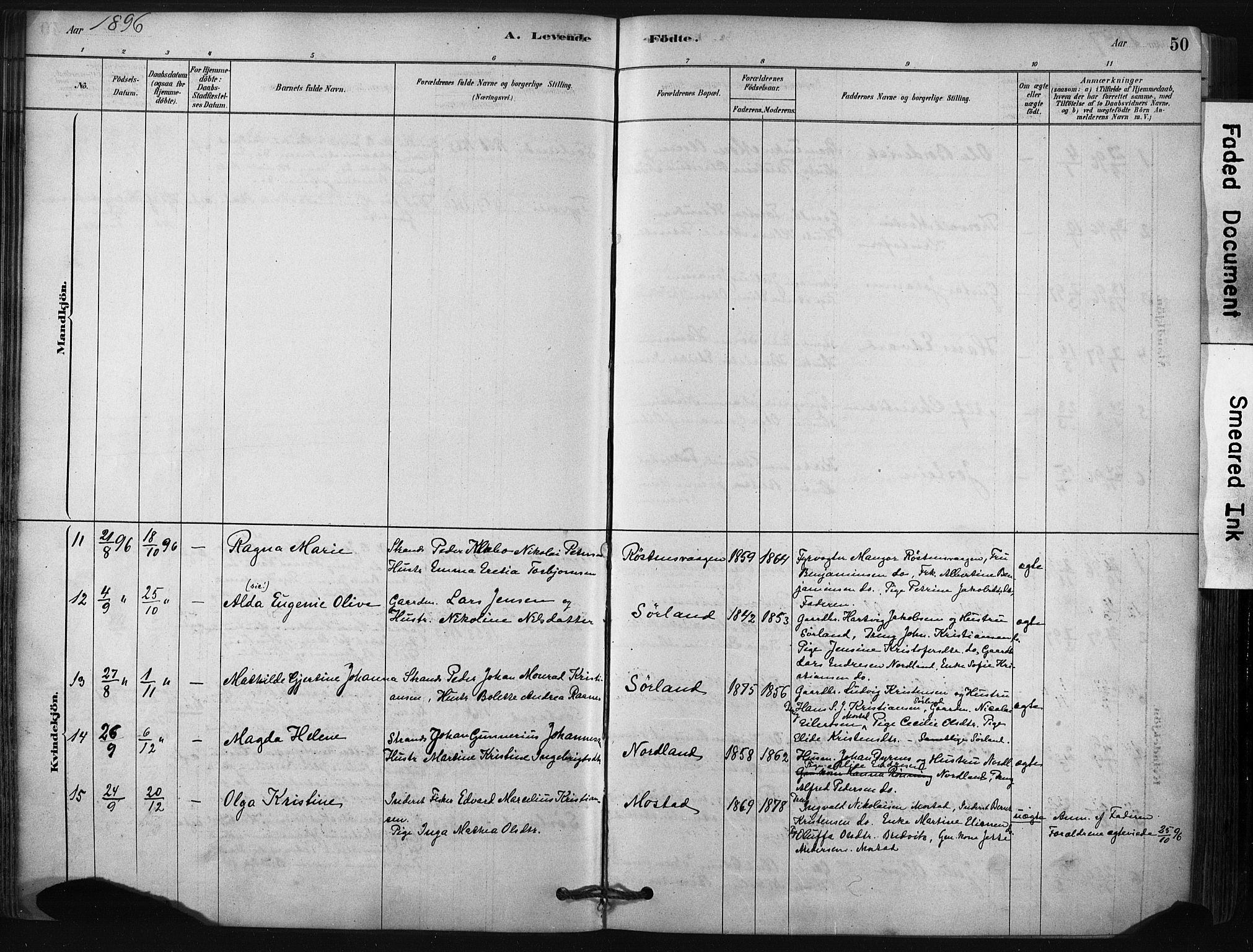 Ministerialprotokoller, klokkerbøker og fødselsregistre - Nordland, AV/SAT-A-1459/807/L0122: Parish register (official) no. 807A05, 1880-1902, p. 50