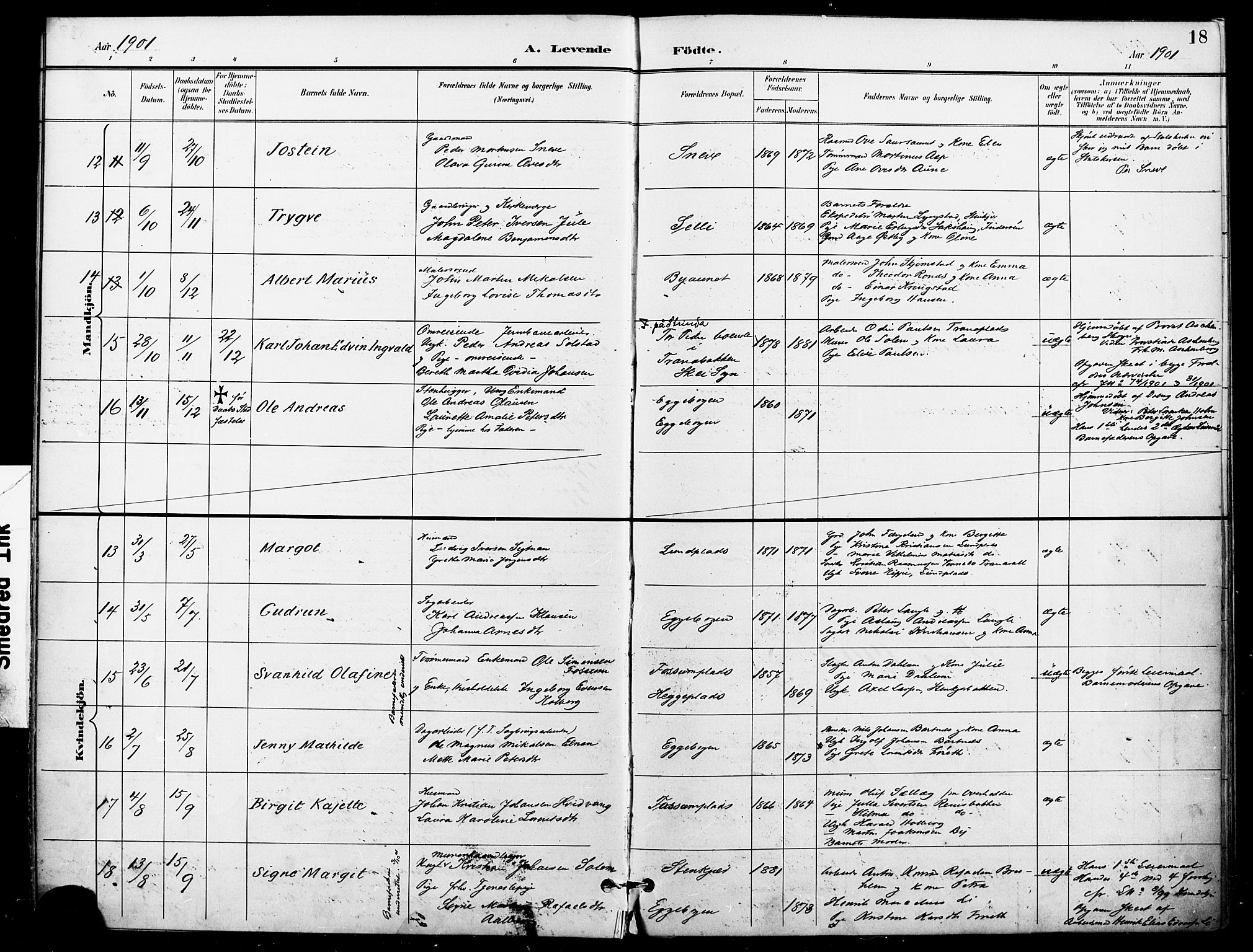 Ministerialprotokoller, klokkerbøker og fødselsregistre - Nord-Trøndelag, AV/SAT-A-1458/740/L0379: Parish register (official) no. 740A02, 1895-1907, p. 18