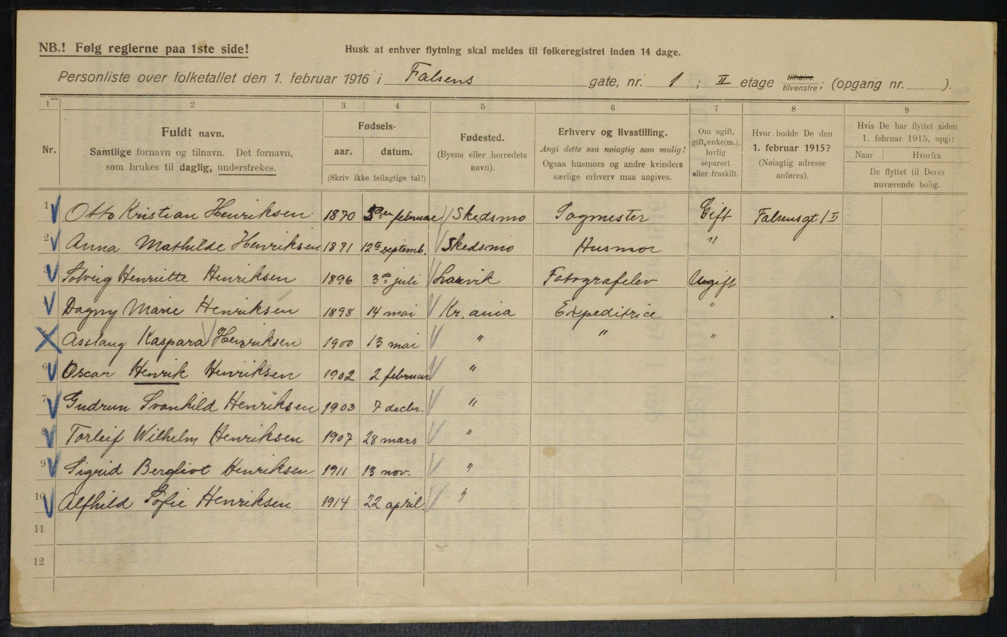 OBA, Municipal Census 1916 for Kristiania, 1916, p. 23648