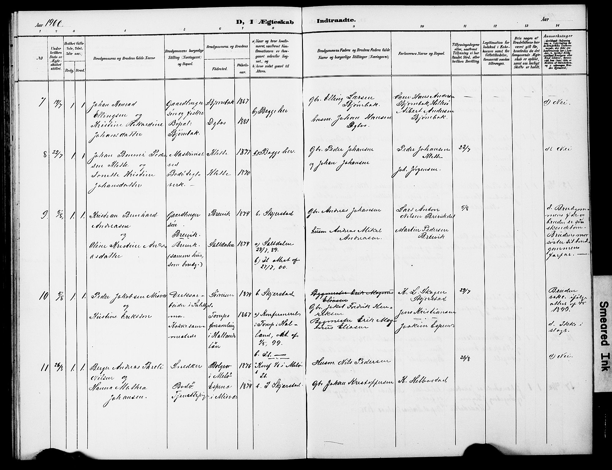 Ministerialprotokoller, klokkerbøker og fødselsregistre - Nordland, SAT/A-1459/852/L0755: Parish register (copy) no. 852C06, 1895-1902