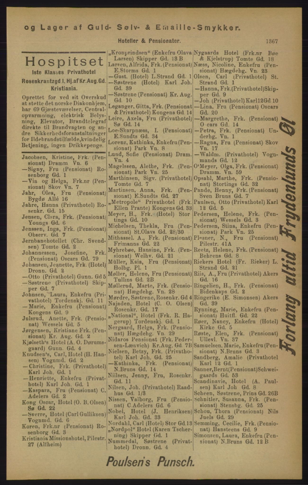 Kristiania/Oslo adressebok, PUBL/-, 1905, p. 1367