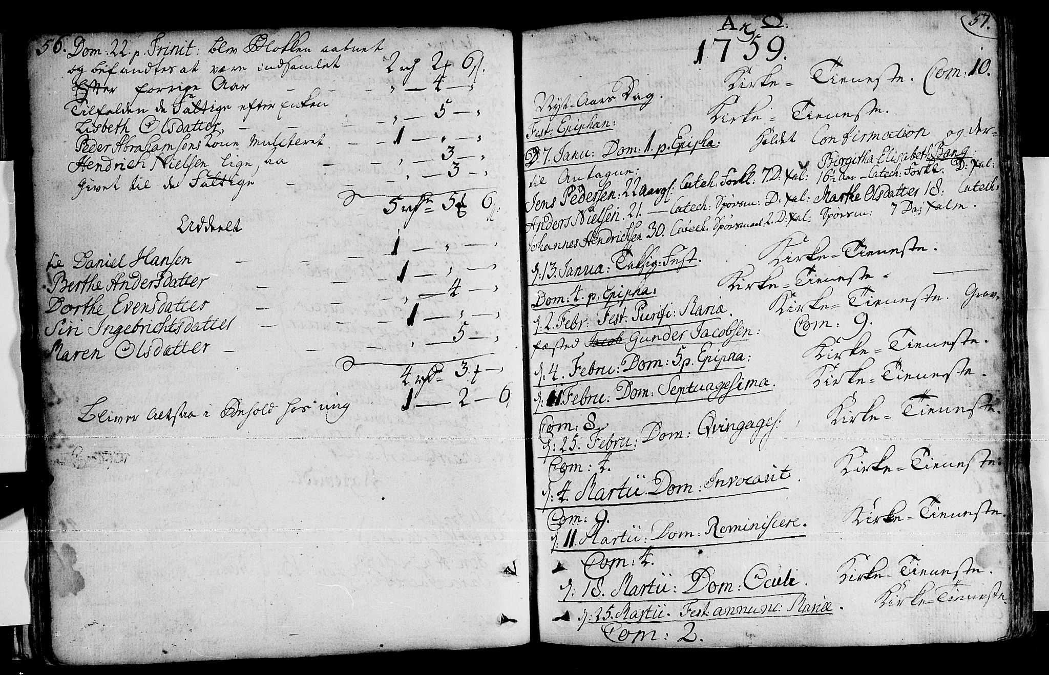 Loppa sokneprestkontor, SATØ/S-1339/H/Ha/L0001kirke: Parish register (official) no. 1 /1, 1753-1784, p. 56-57