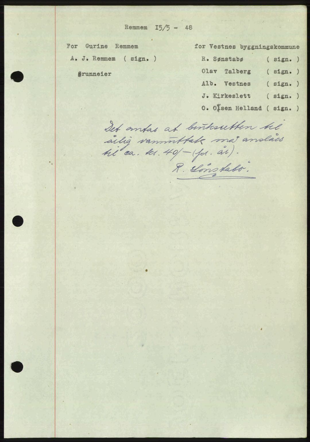 Romsdal sorenskriveri, AV/SAT-A-4149/1/2/2C: Mortgage book no. A26, 1948-1948, Diary no: : 1327/1948