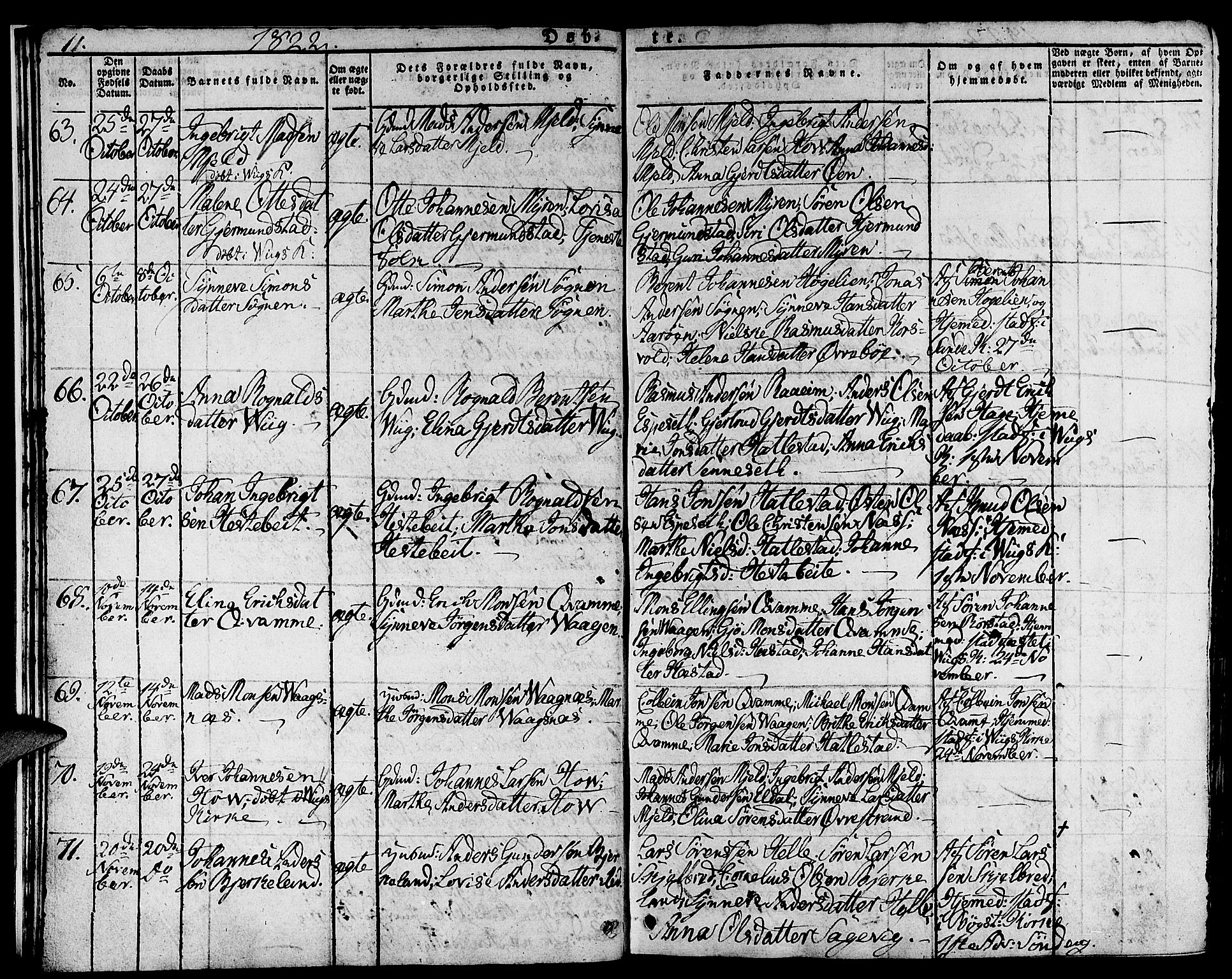 Gaular sokneprestembete, SAB/A-80001/H/Haa: Parish register (official) no. A 3, 1821-1840, p. 11