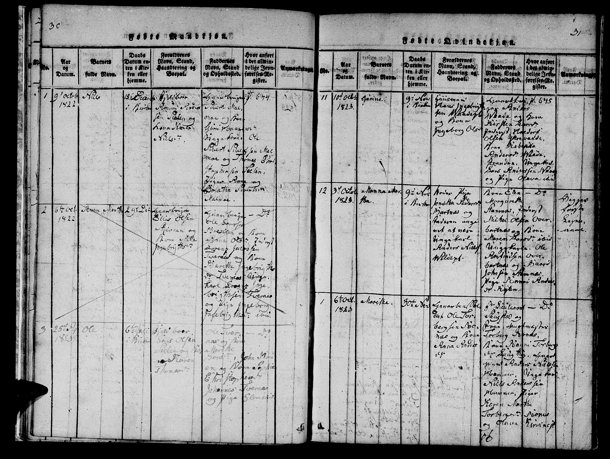 Ministerialprotokoller, klokkerbøker og fødselsregistre - Nord-Trøndelag, SAT/A-1458/745/L0433: Parish register (copy) no. 745C02, 1817-1825, p. 30-31