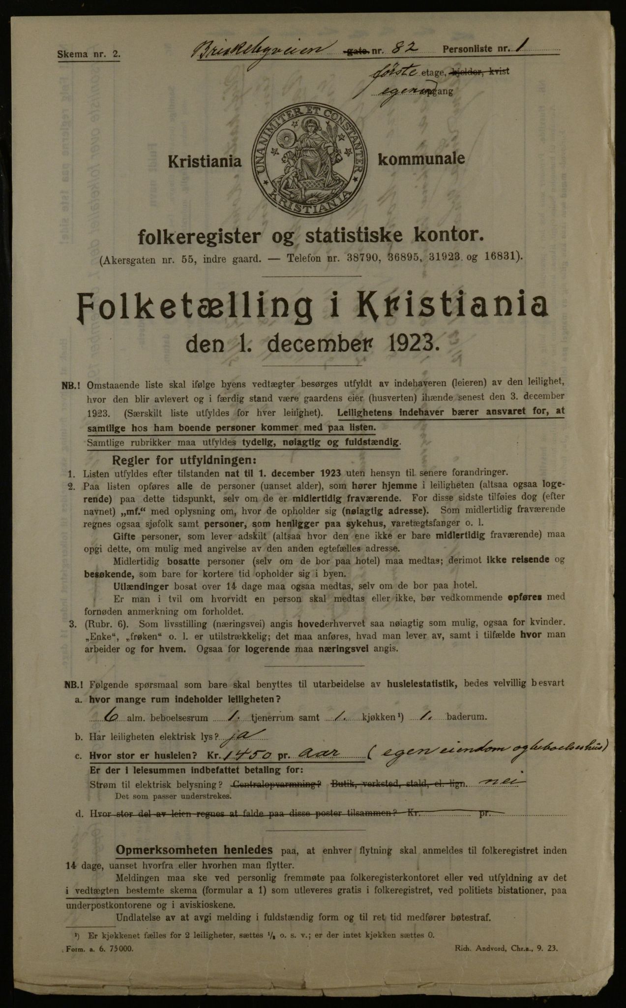 OBA, Municipal Census 1923 for Kristiania, 1923, p. 10682