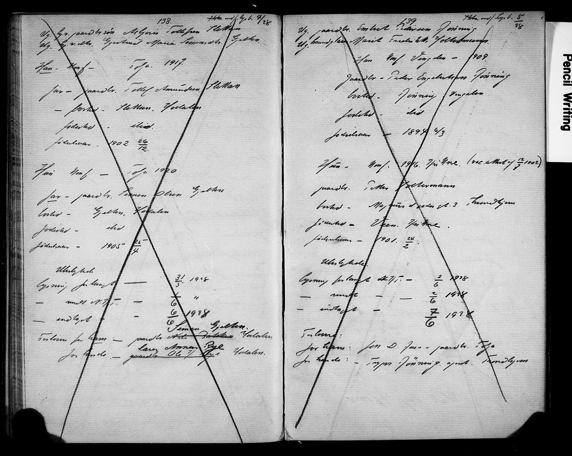 Tolga prestekontor, AV/SAH-PREST-062/N/L0005: Banns register no. 32, 1920-1929, p. 138-139