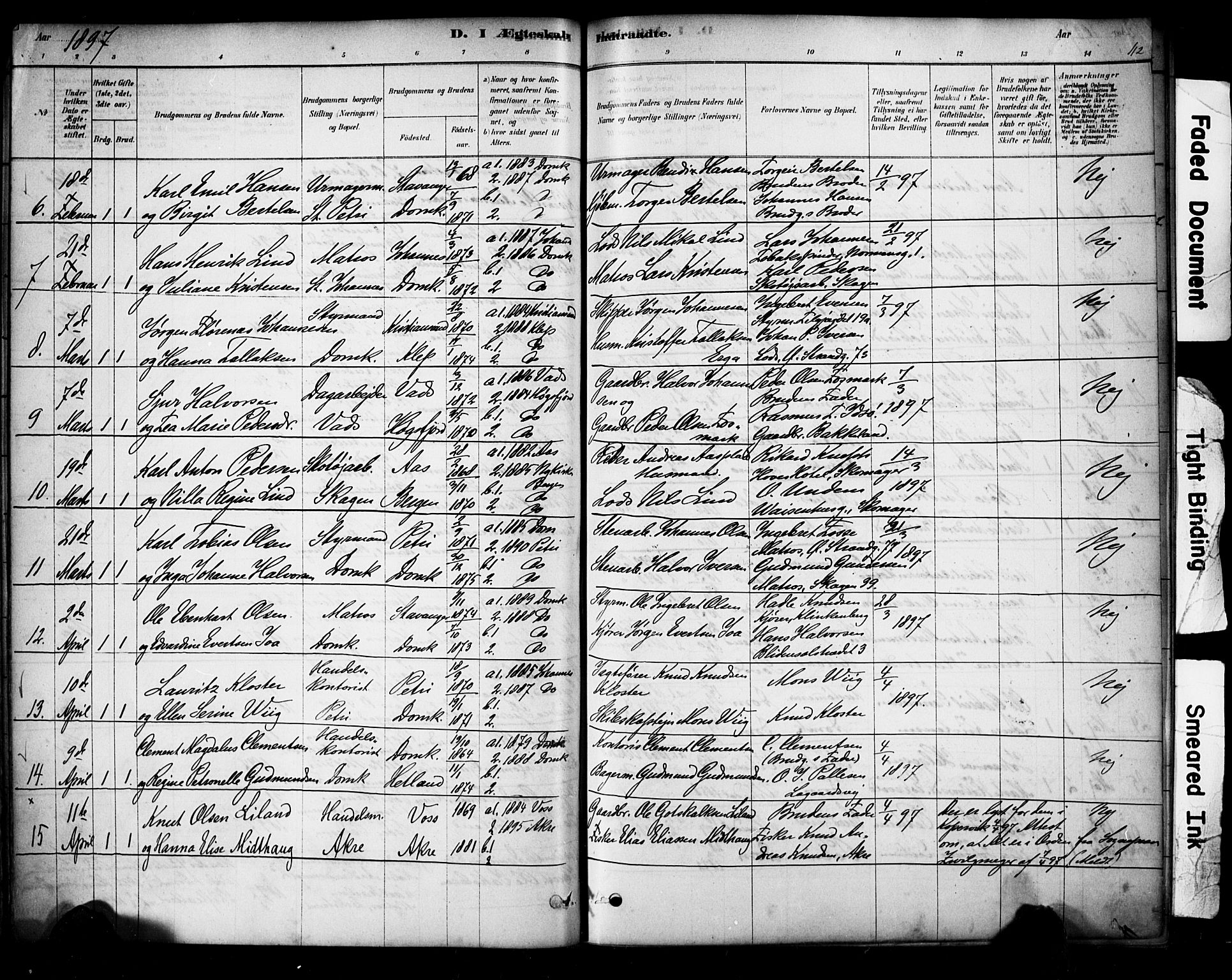 Domkirken sokneprestkontor, AV/SAST-A-101812/001/30/30BA/L0029: Parish register (official) no. A 28, 1878-1904, p. 112