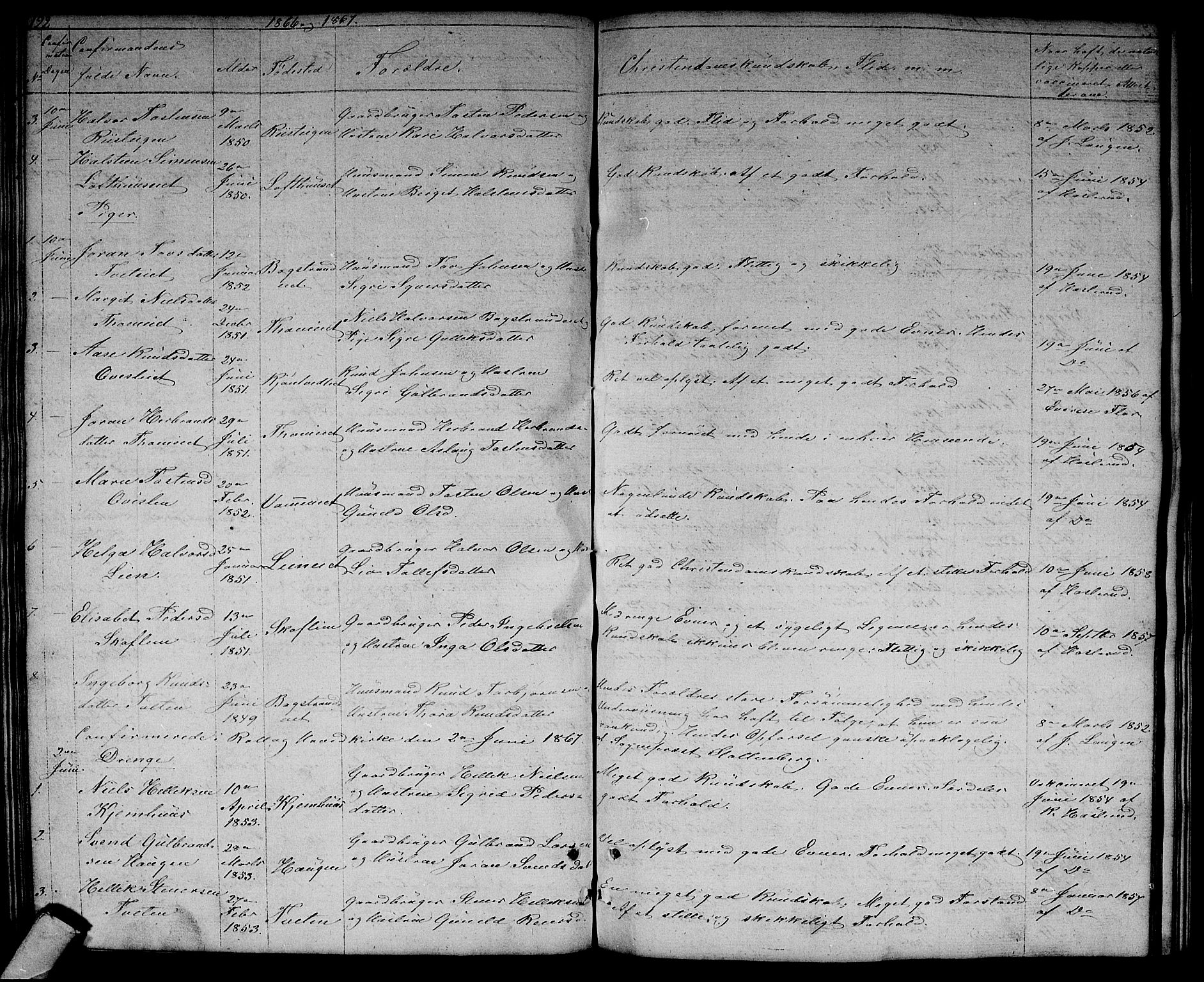 Rollag kirkebøker, SAKO/A-240/G/Gb/L0001: Parish register (copy) no. II 1, 1836-1877, p. 122