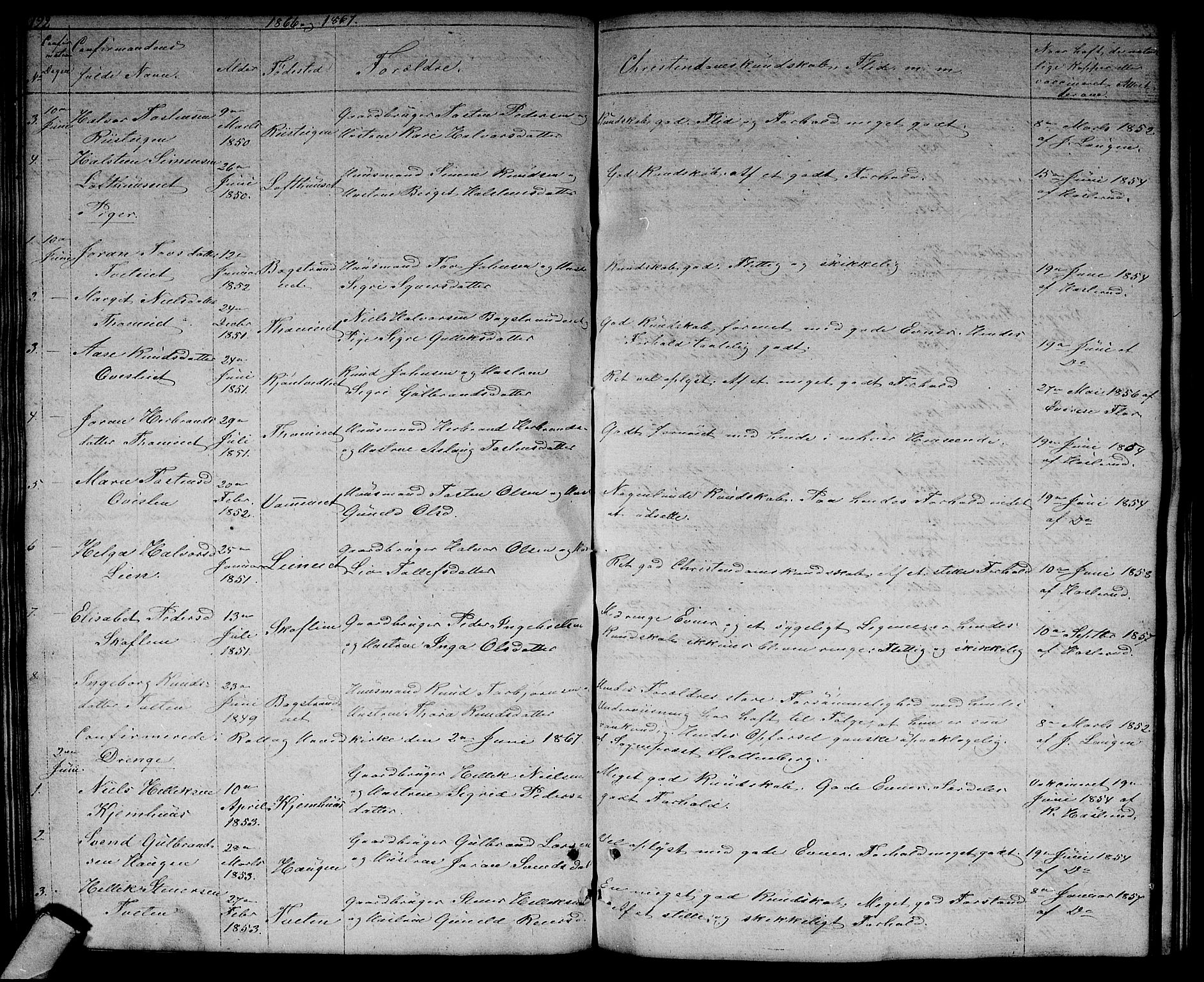 Rollag kirkebøker, AV/SAKO-A-240/G/Gb/L0001: Parish register (copy) no. II 1, 1836-1877, p. 122