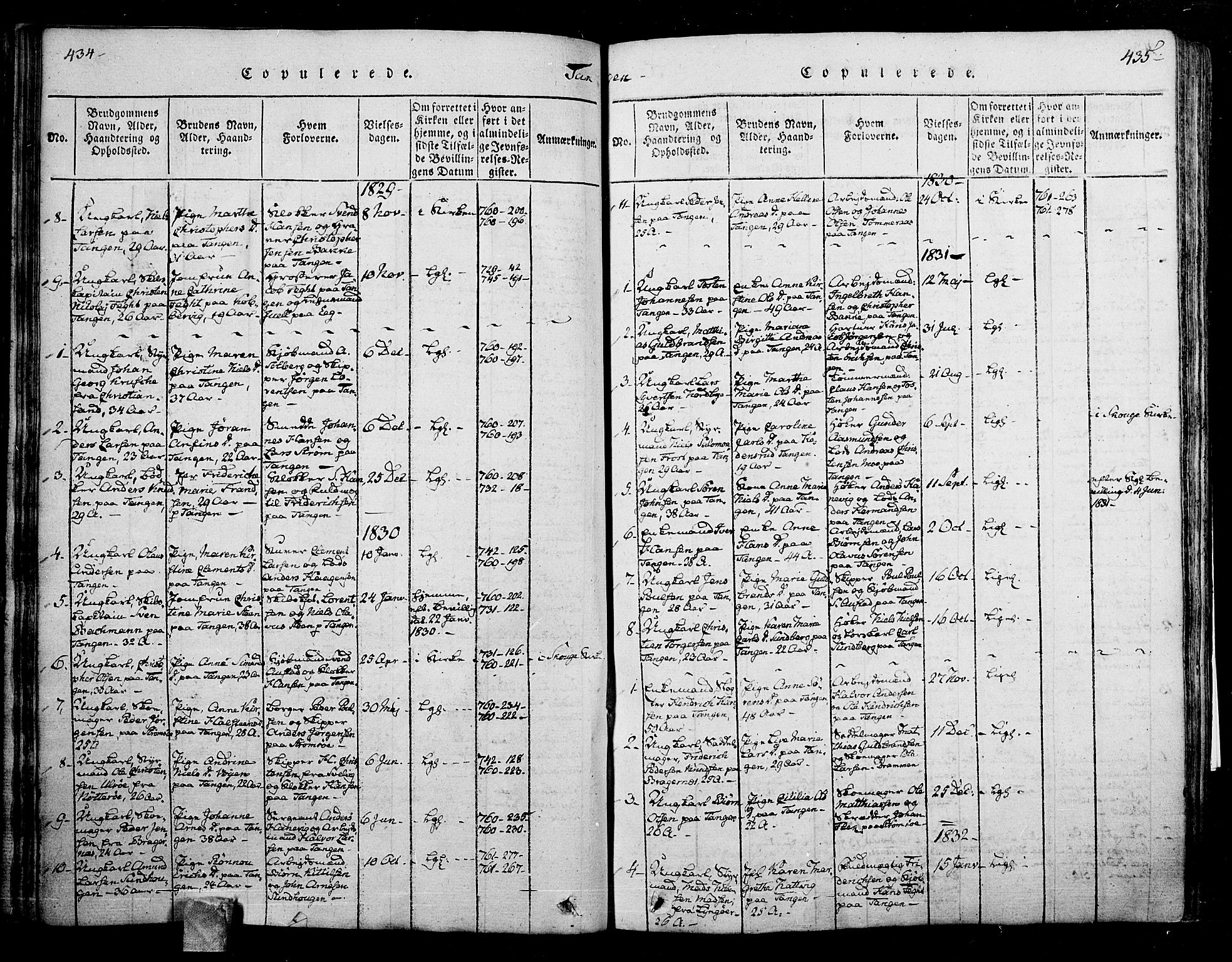Skoger kirkebøker, SAKO/A-59/F/Fa/L0002: Parish register (official) no. I 2 /2, 1814-1842, p. 434-435