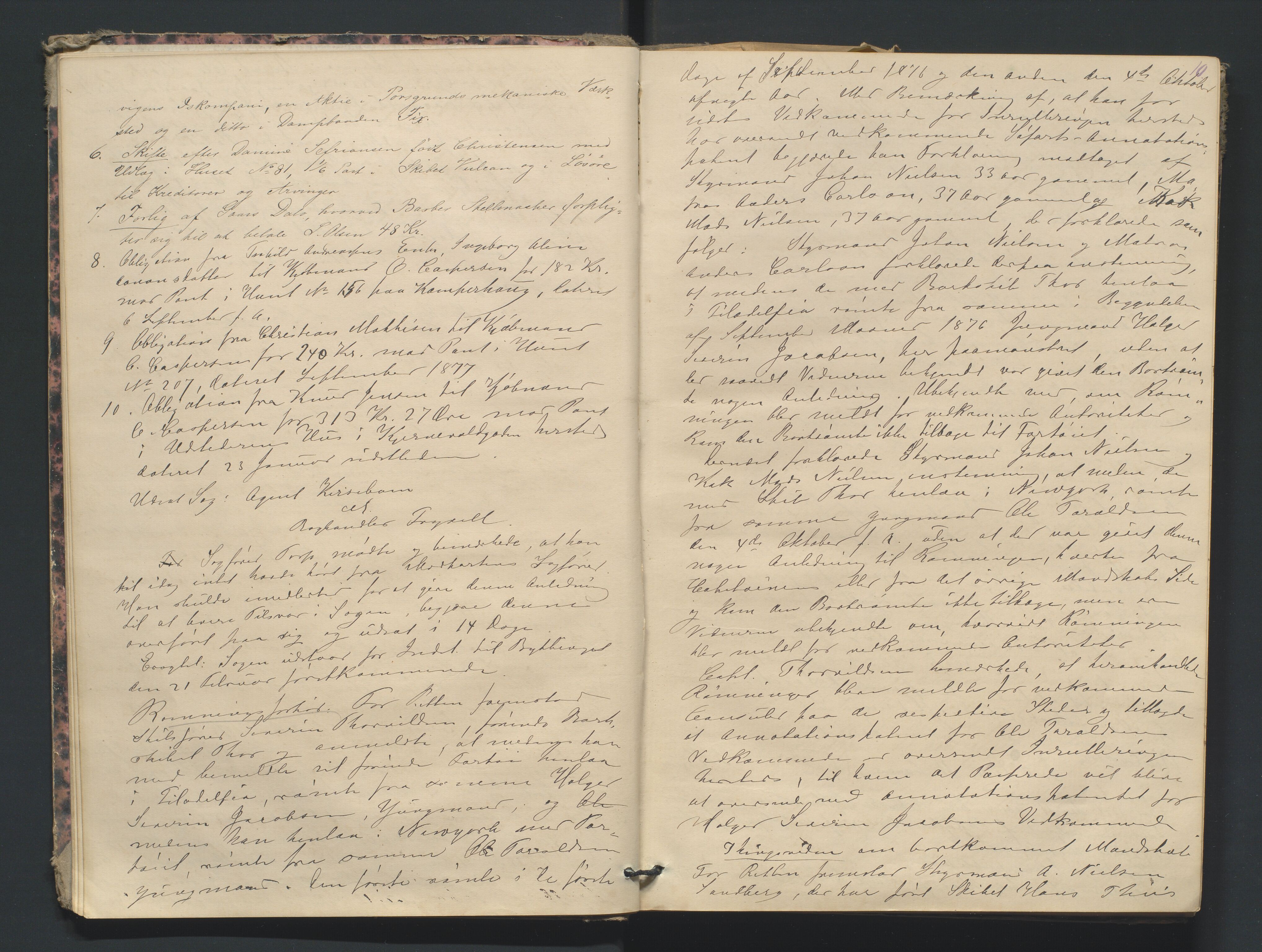 Risør byfogd, AV/SAK-1222-0005/F/Fa/L0004: Justisprotokoll nr. 4, 1877-1880, p. 9b-10a
