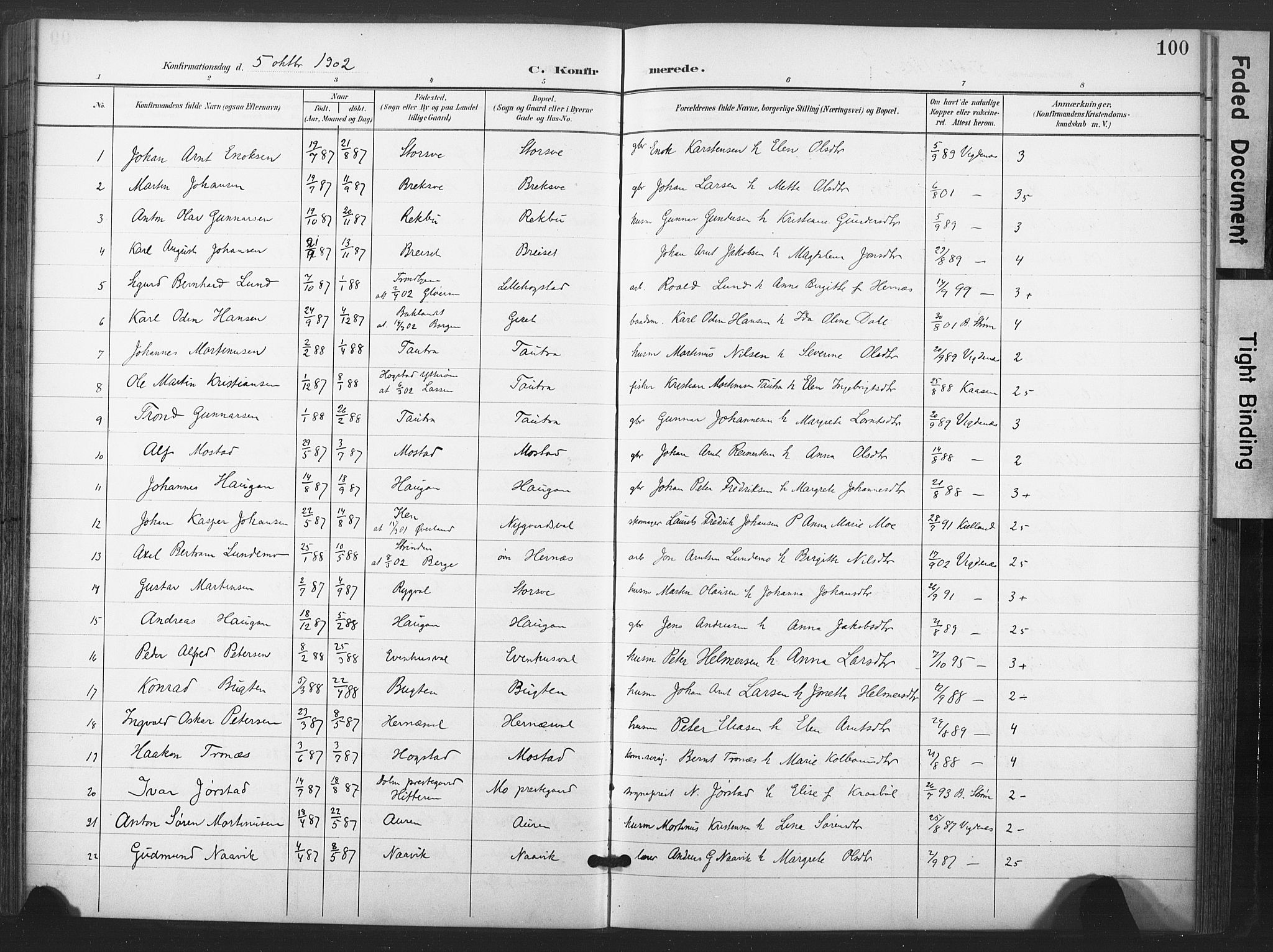 Ministerialprotokoller, klokkerbøker og fødselsregistre - Nord-Trøndelag, SAT/A-1458/713/L0122: Parish register (official) no. 713A11, 1899-1910, p. 100