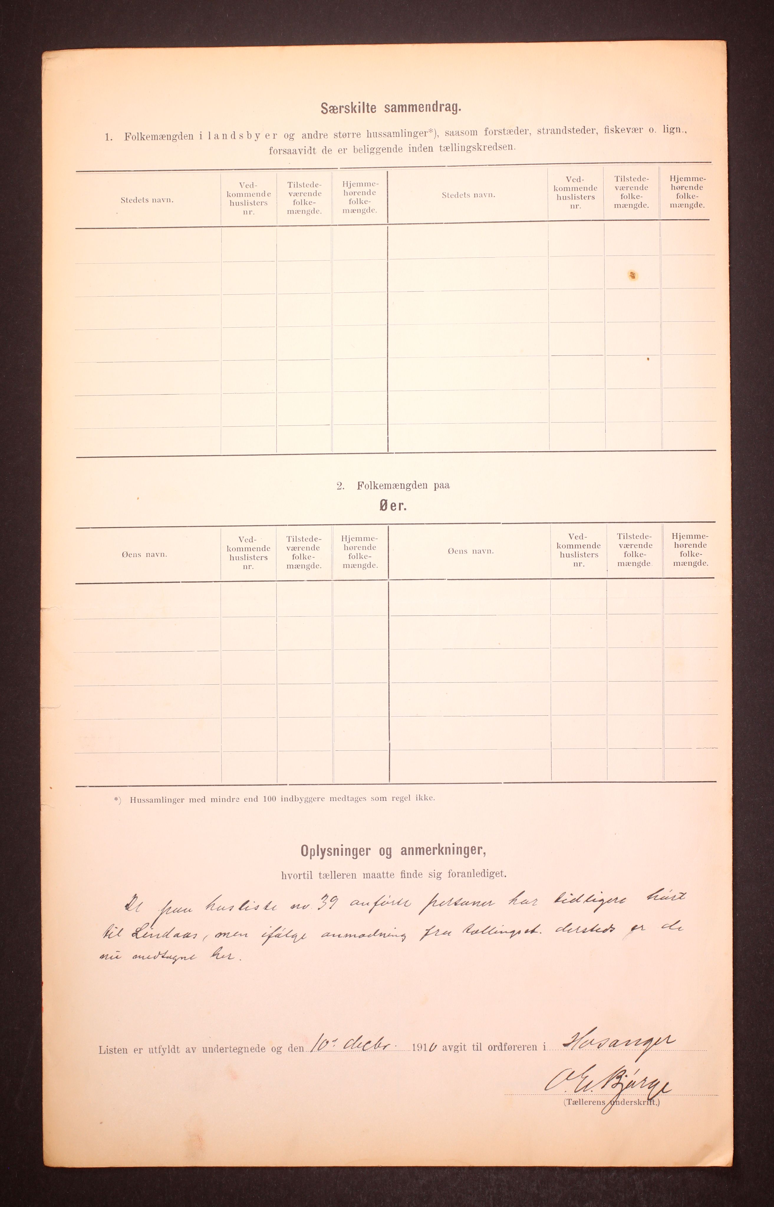 RA, 1910 census for Hosanger, 1910, p. 32