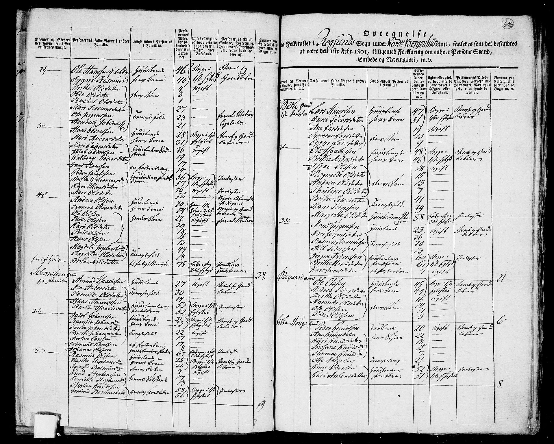 RA, 1801 census for 1442P Davik, 1801, p. 615b-616a