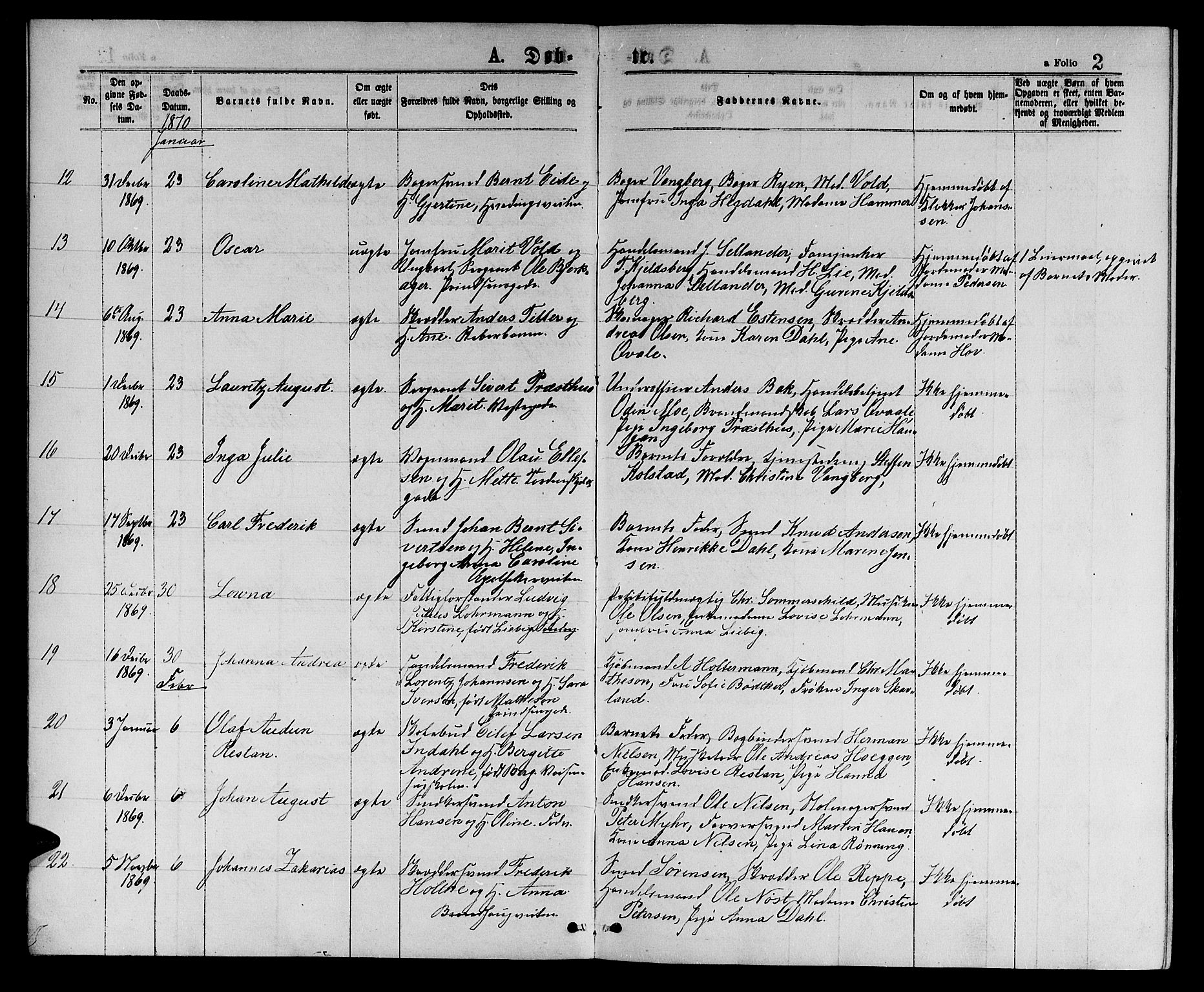 Ministerialprotokoller, klokkerbøker og fødselsregistre - Sør-Trøndelag, AV/SAT-A-1456/601/L0088: Parish register (copy) no. 601C06, 1870-1878, p. 2