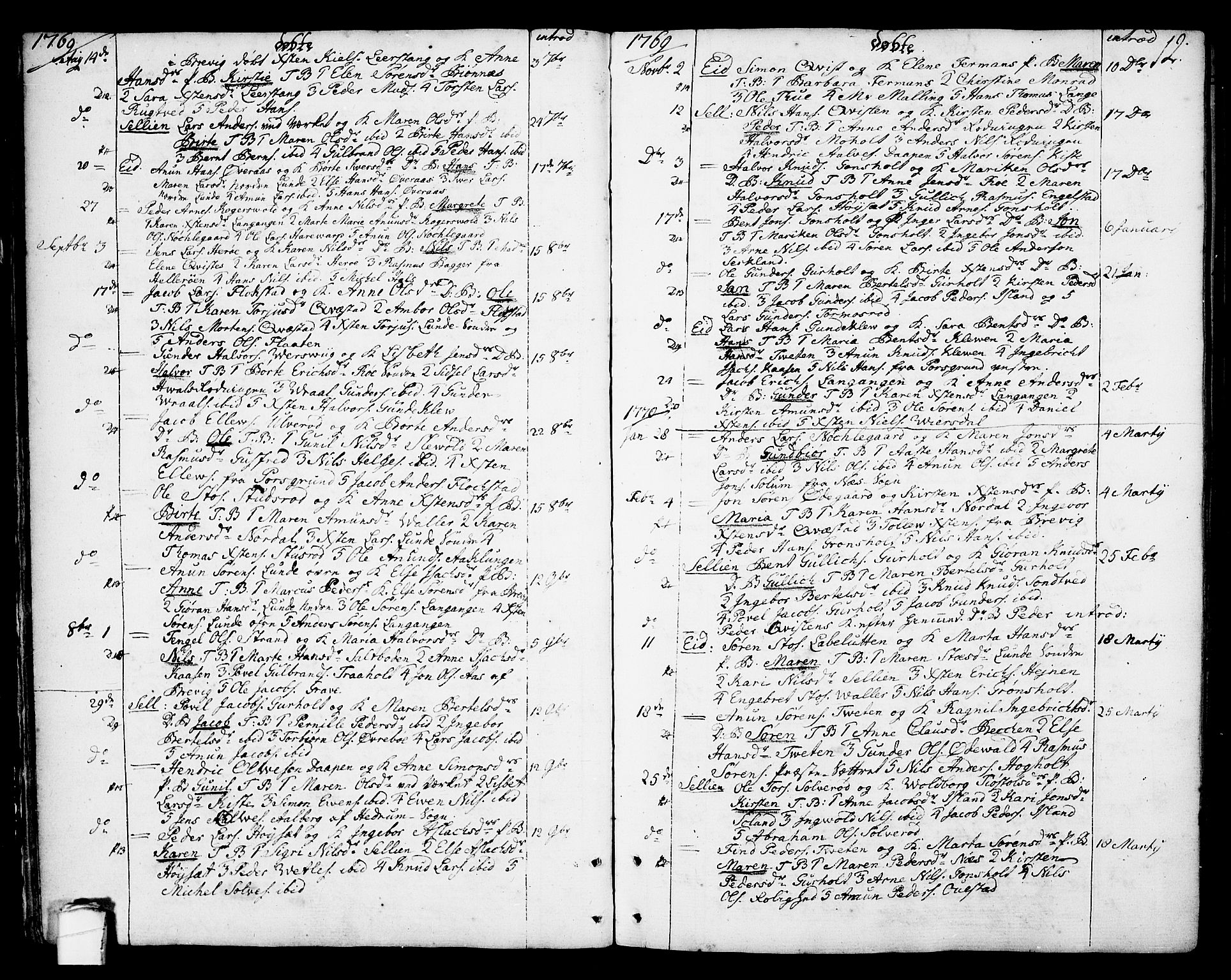 Eidanger kirkebøker, SAKO/A-261/F/Fa/L0006: Parish register (official) no. 6, 1764-1814, p. 12