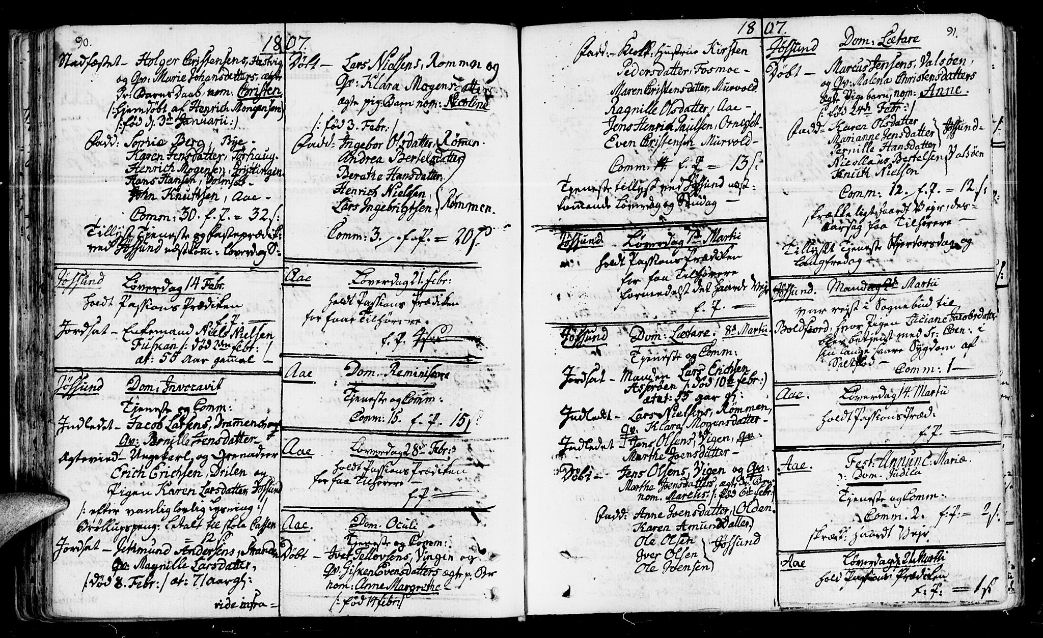 Ministerialprotokoller, klokkerbøker og fødselsregistre - Sør-Trøndelag, SAT/A-1456/655/L0674: Parish register (official) no. 655A03, 1802-1826, p. 90-91
