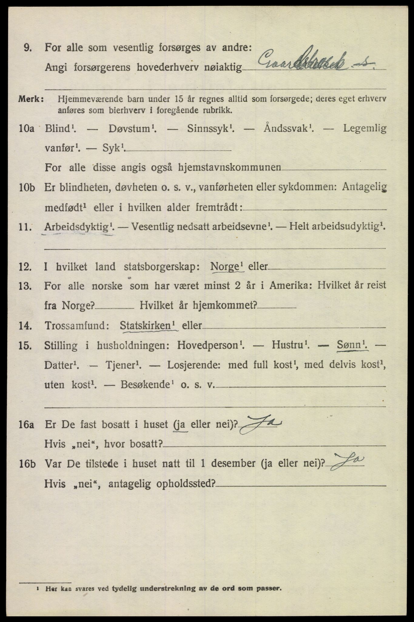 SAH, 1920 census for Tolga, 1920, p. 3634