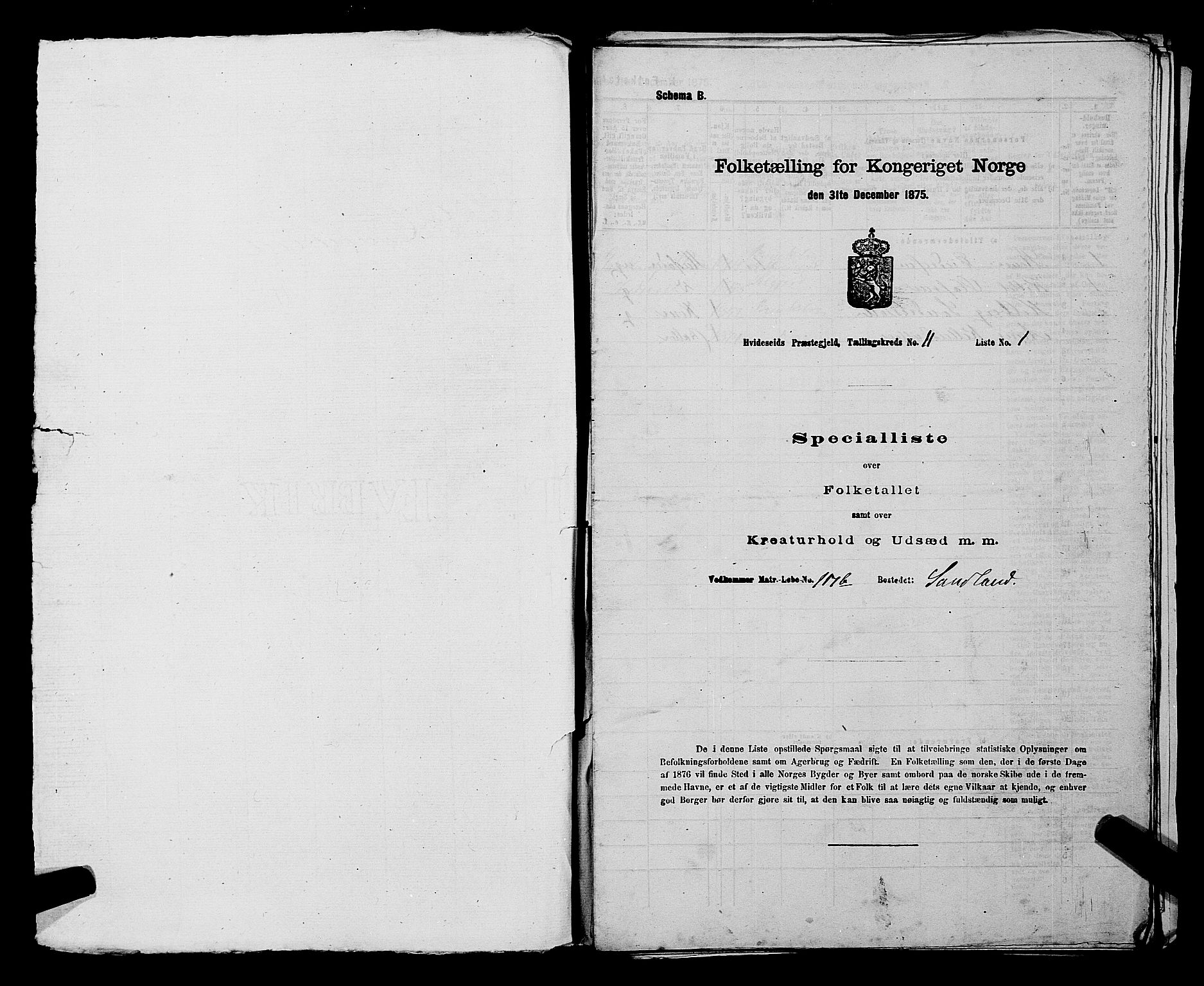 SAKO, 1875 census for 0829P Kviteseid, 1875, p. 886