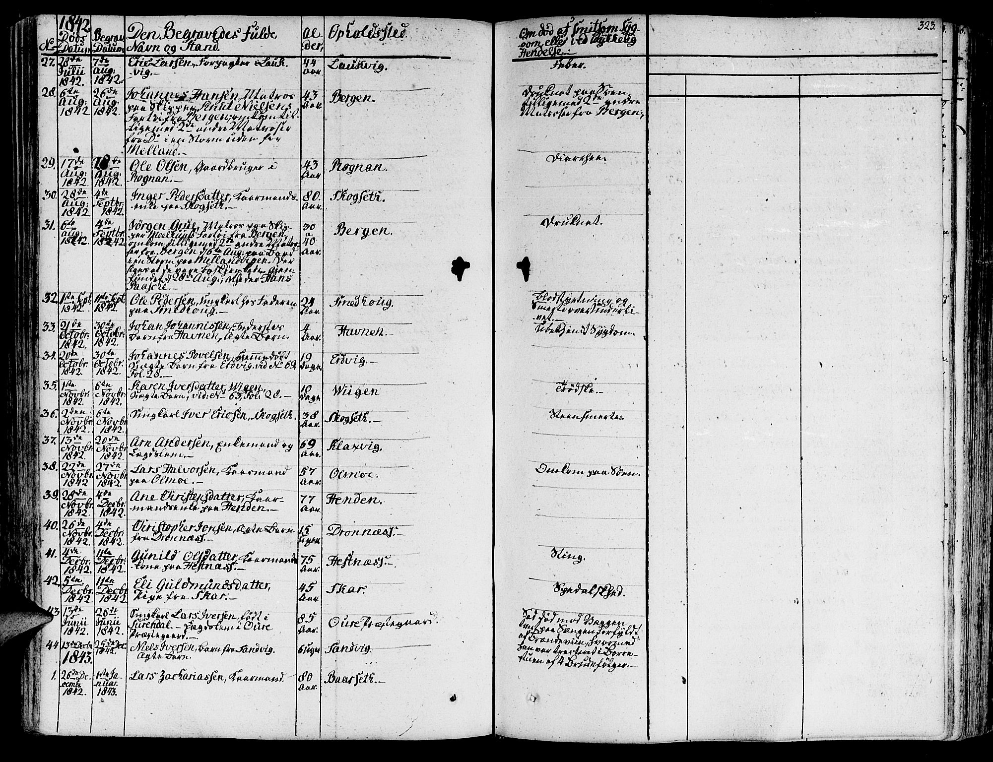 Ministerialprotokoller, klokkerbøker og fødselsregistre - Møre og Romsdal, AV/SAT-A-1454/578/L0904: Parish register (official) no. 578A03, 1836-1858, p. 323