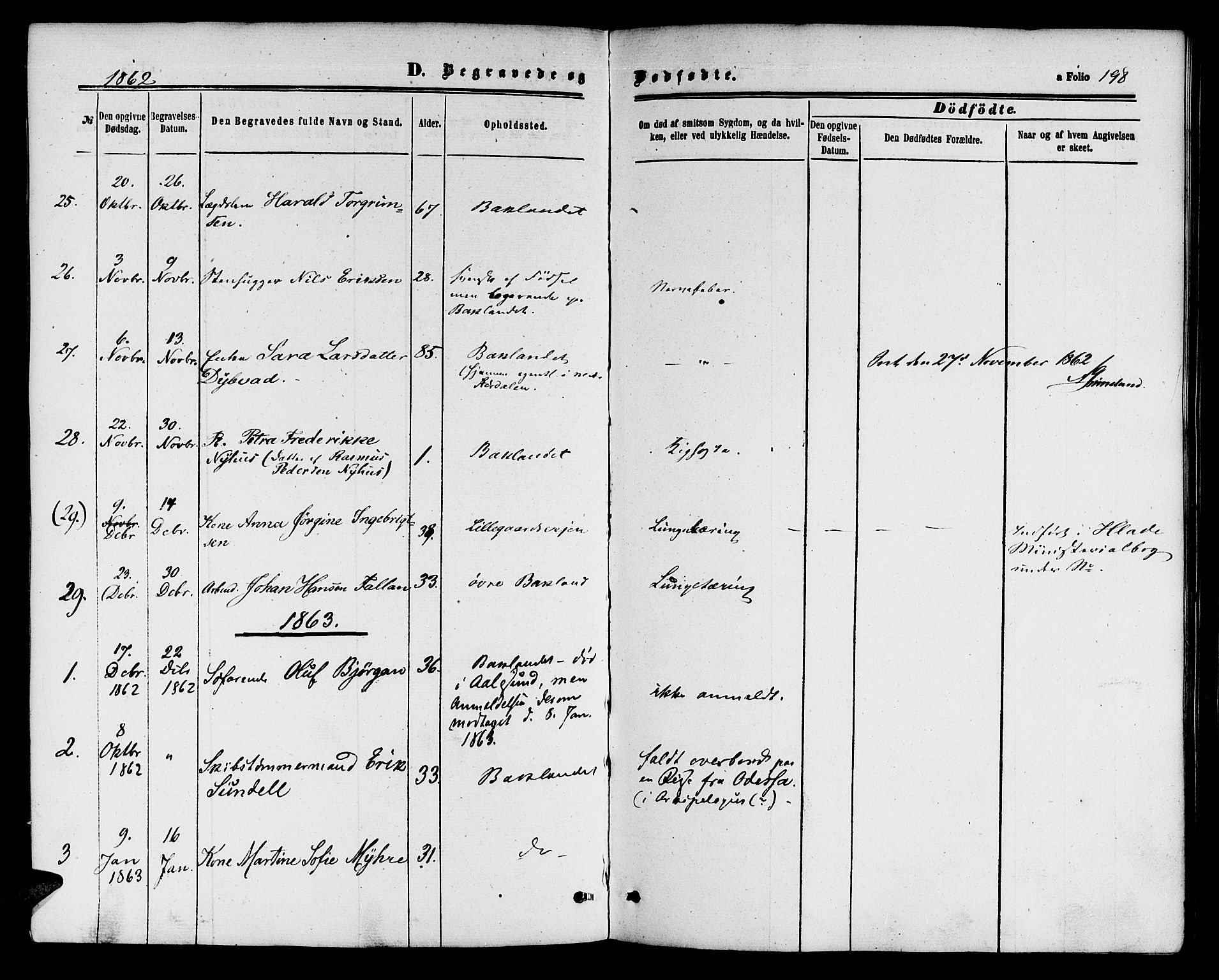Ministerialprotokoller, klokkerbøker og fødselsregistre - Sør-Trøndelag, SAT/A-1456/604/L0185: Parish register (official) no. 604A06, 1861-1865, p. 198