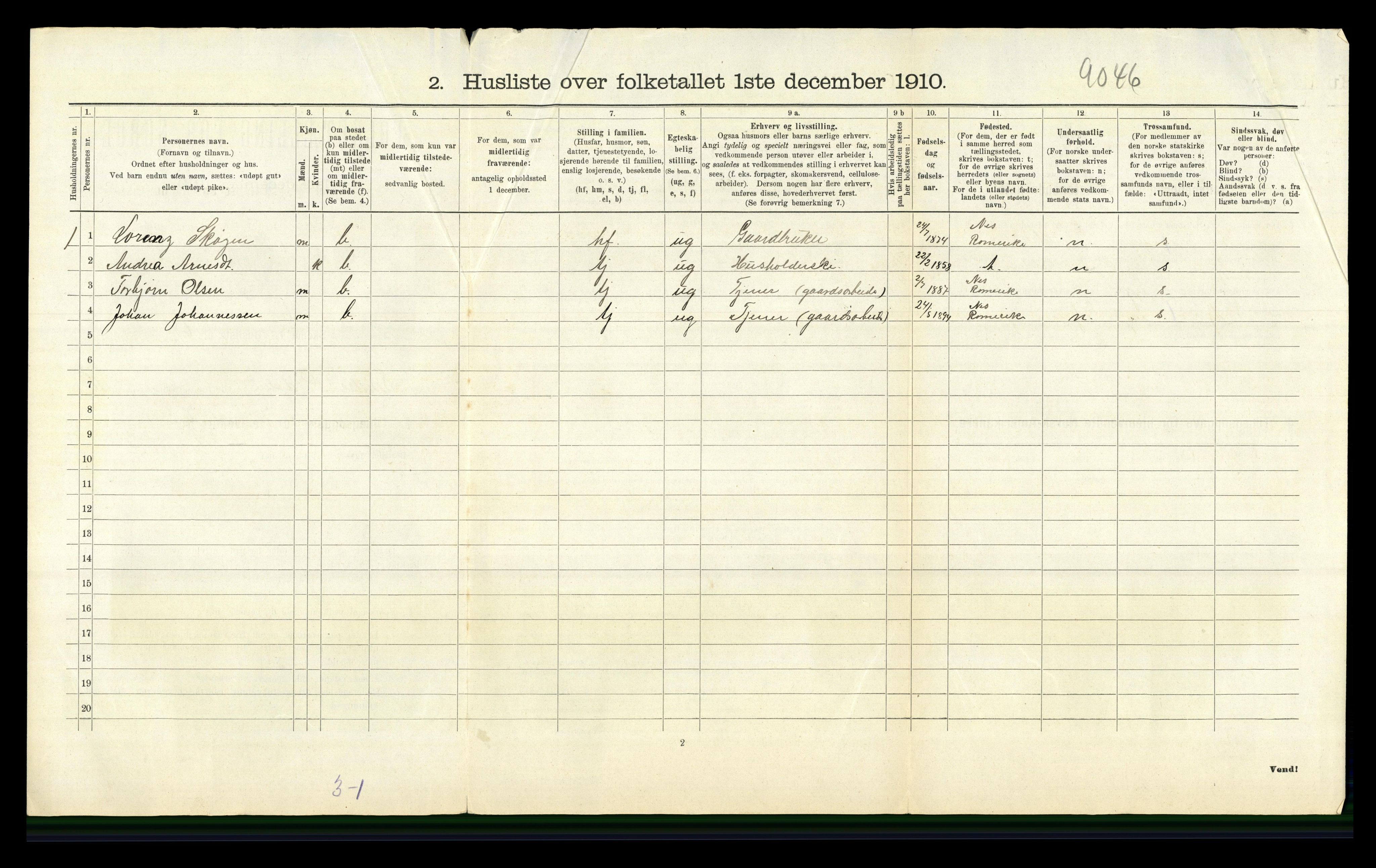 RA, 1910 census for Sør-Odal, 1910, p. 1861