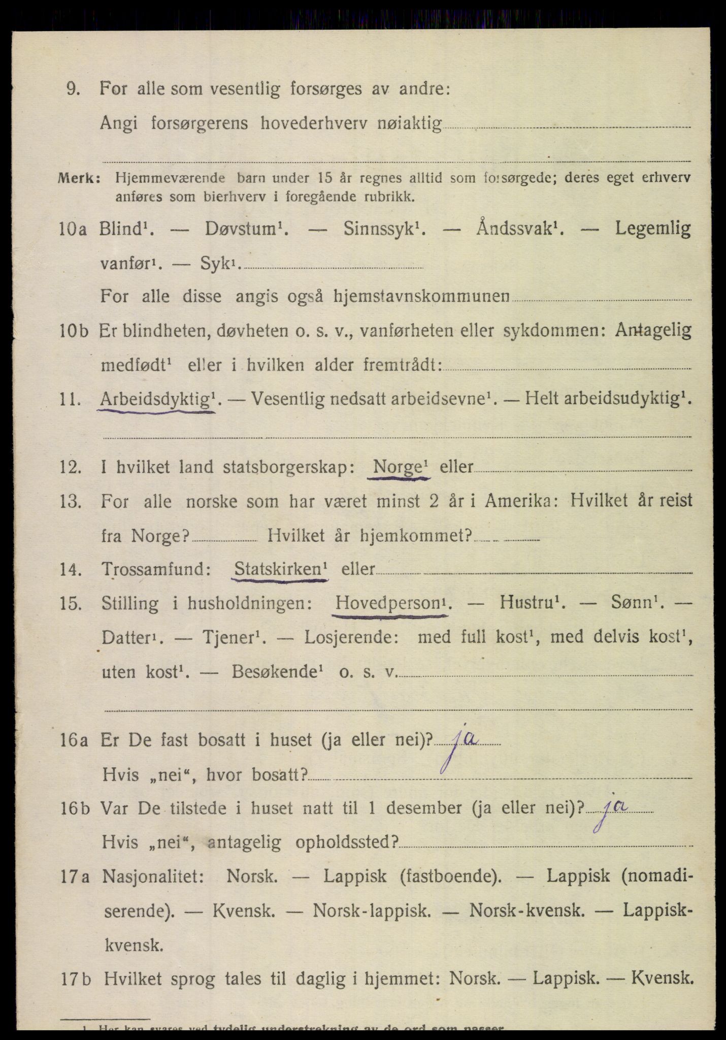 SAT, 1920 census for Sørfold, 1920, p. 4856