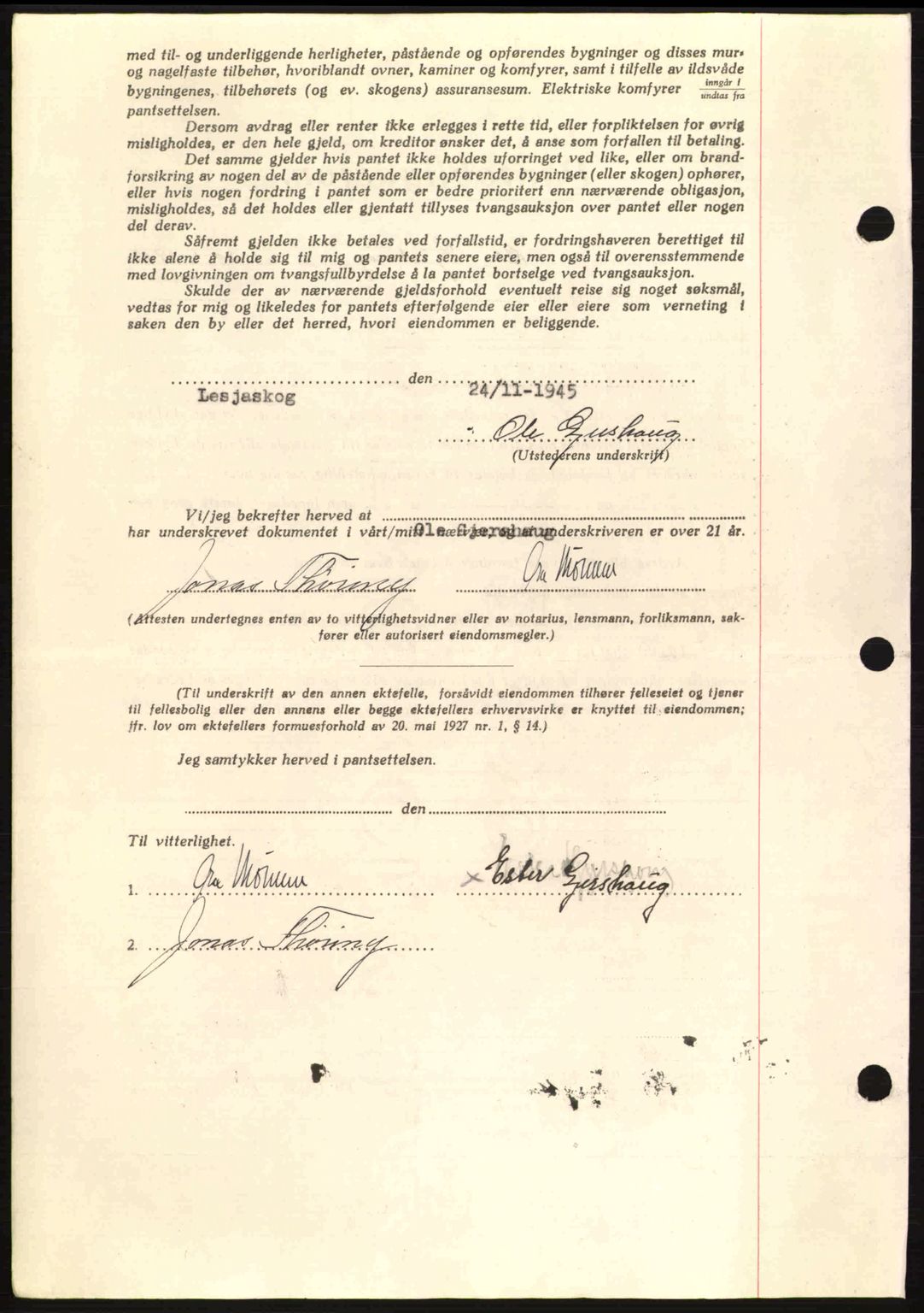 Romsdal sorenskriveri, AV/SAT-A-4149/1/2/2C: Mortgage book no. B2, 1939-1945, Diary no: : 1364/1945