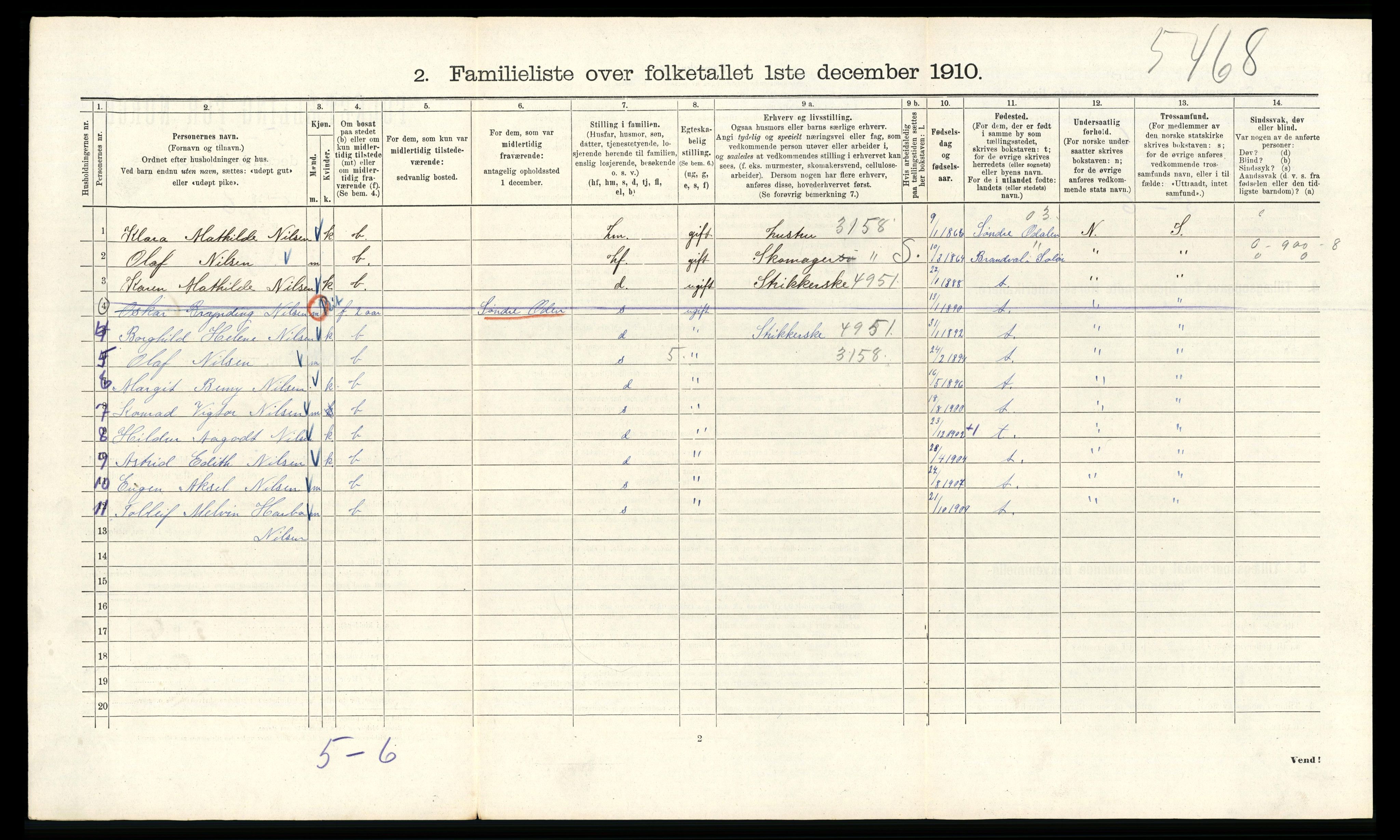 RA, 1910 census for Kristiania, 1910, p. 123632