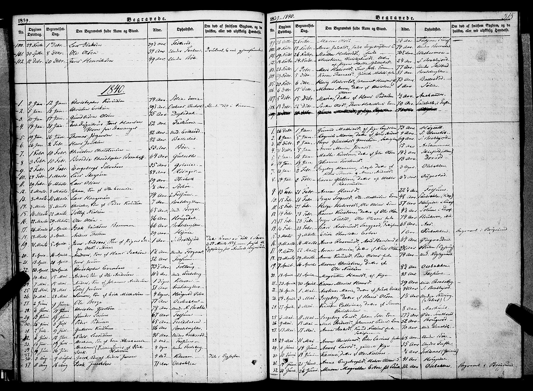 Gjerpen kirkebøker, SAKO/A-265/F/Fa/L0007b: Parish register (official) no. I 7B, 1834-1857, p. 315